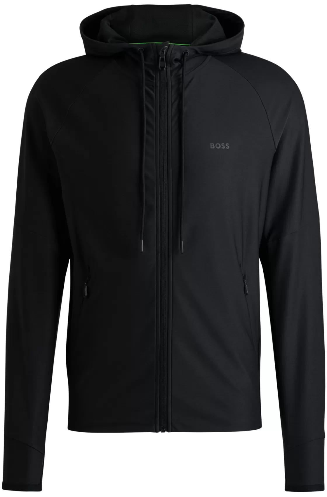 HUGO BOSS Active-stretch Zip-up Hoodie With Logo Detail Black Online
