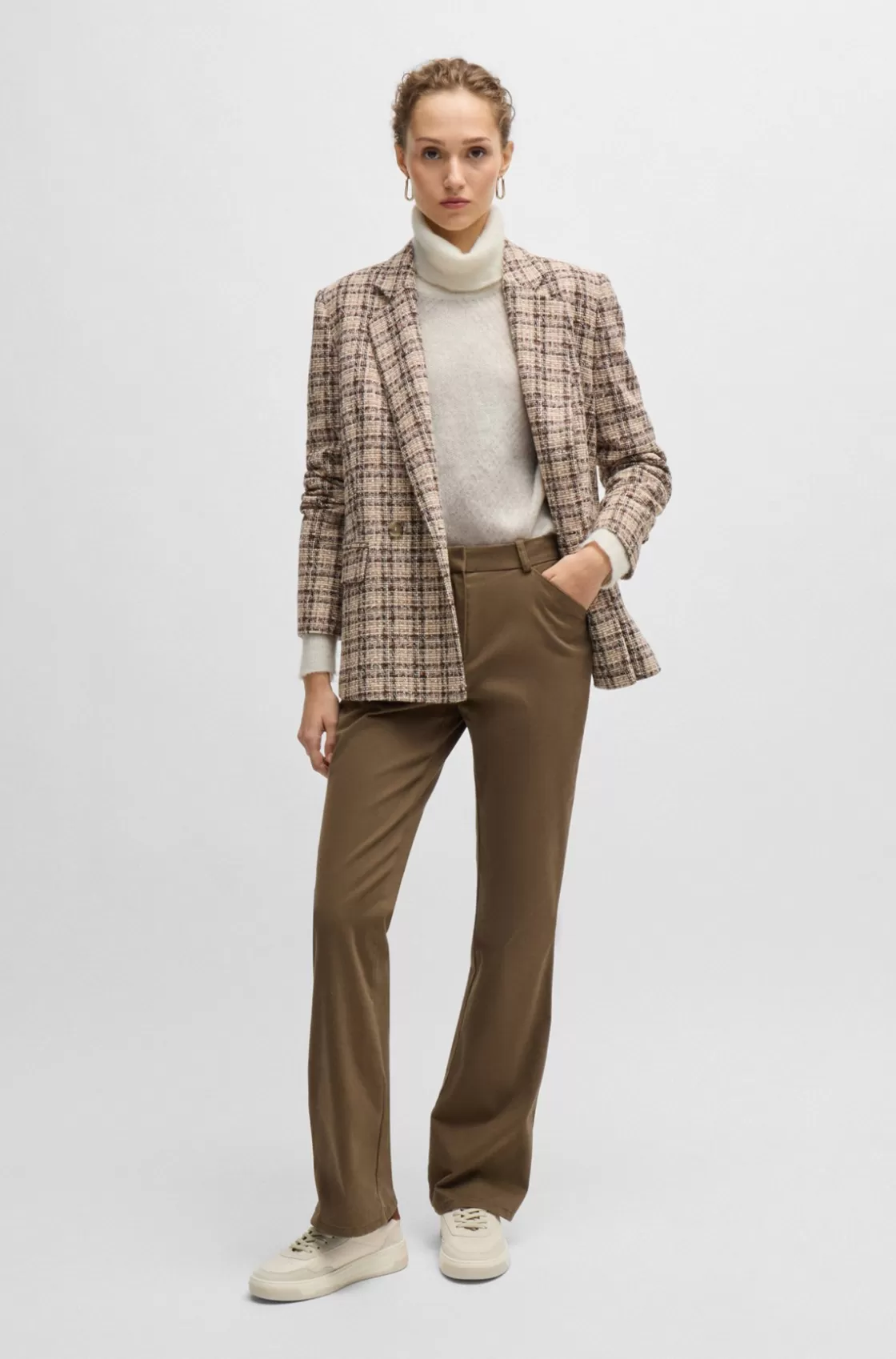HUGO BOSS Argyle Sweater In A Textured-wool Blend Patterned Cheap