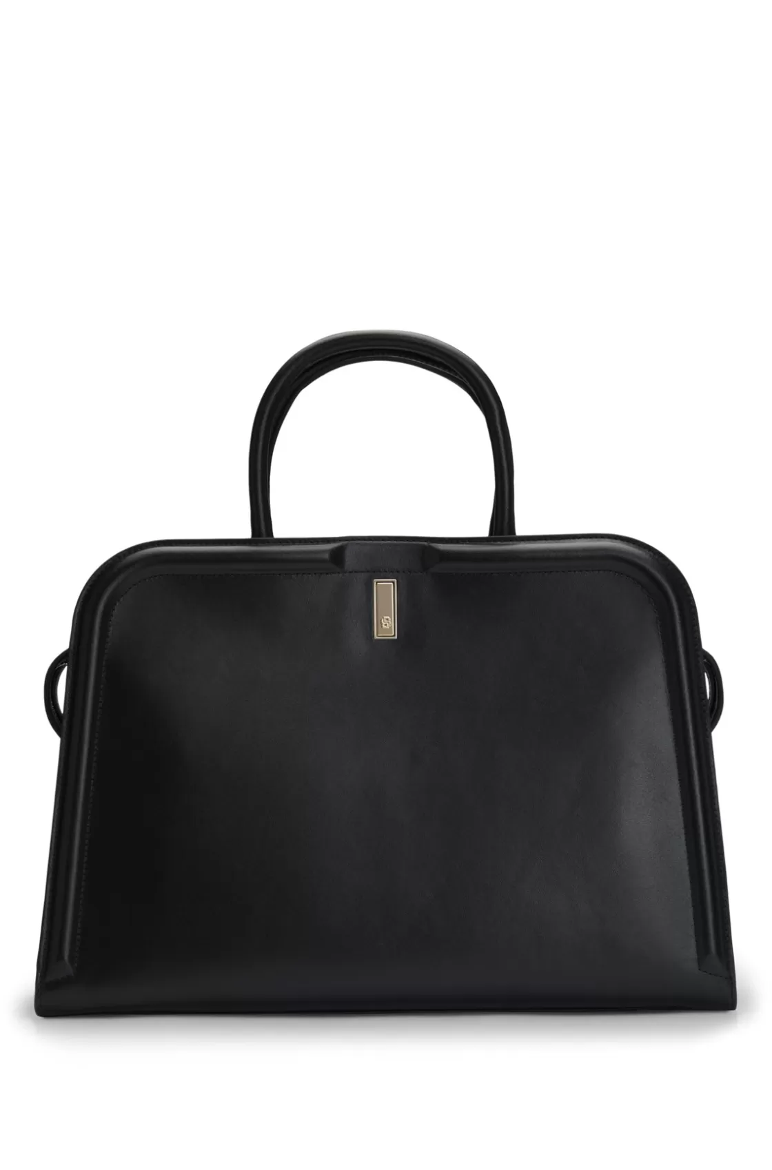 HUGO BOSS Ariell Leather Tote Bag With Detachable Pouch Black Best