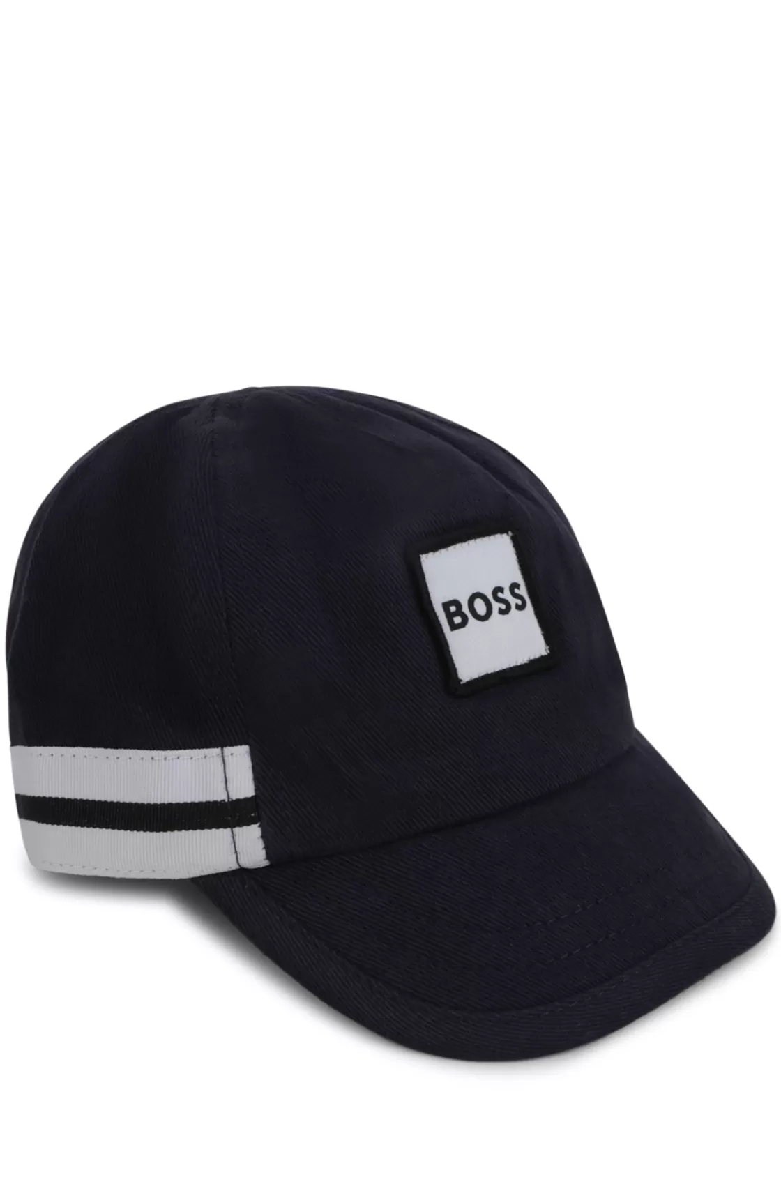 HUGO BOSS Baby Cap In Cotton With Logo Label Dark Blue Fashion