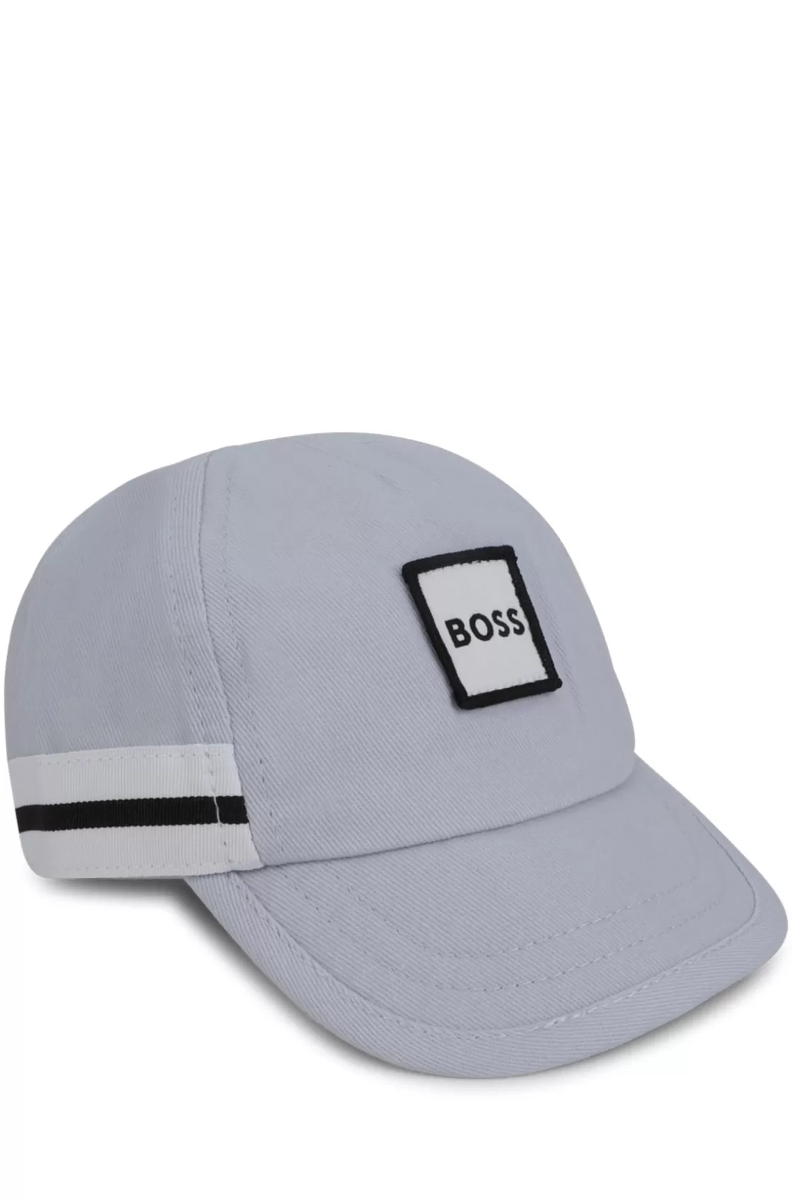 HUGO BOSS Baby Cap In Cotton With Logo Label Light Blue Best Sale
