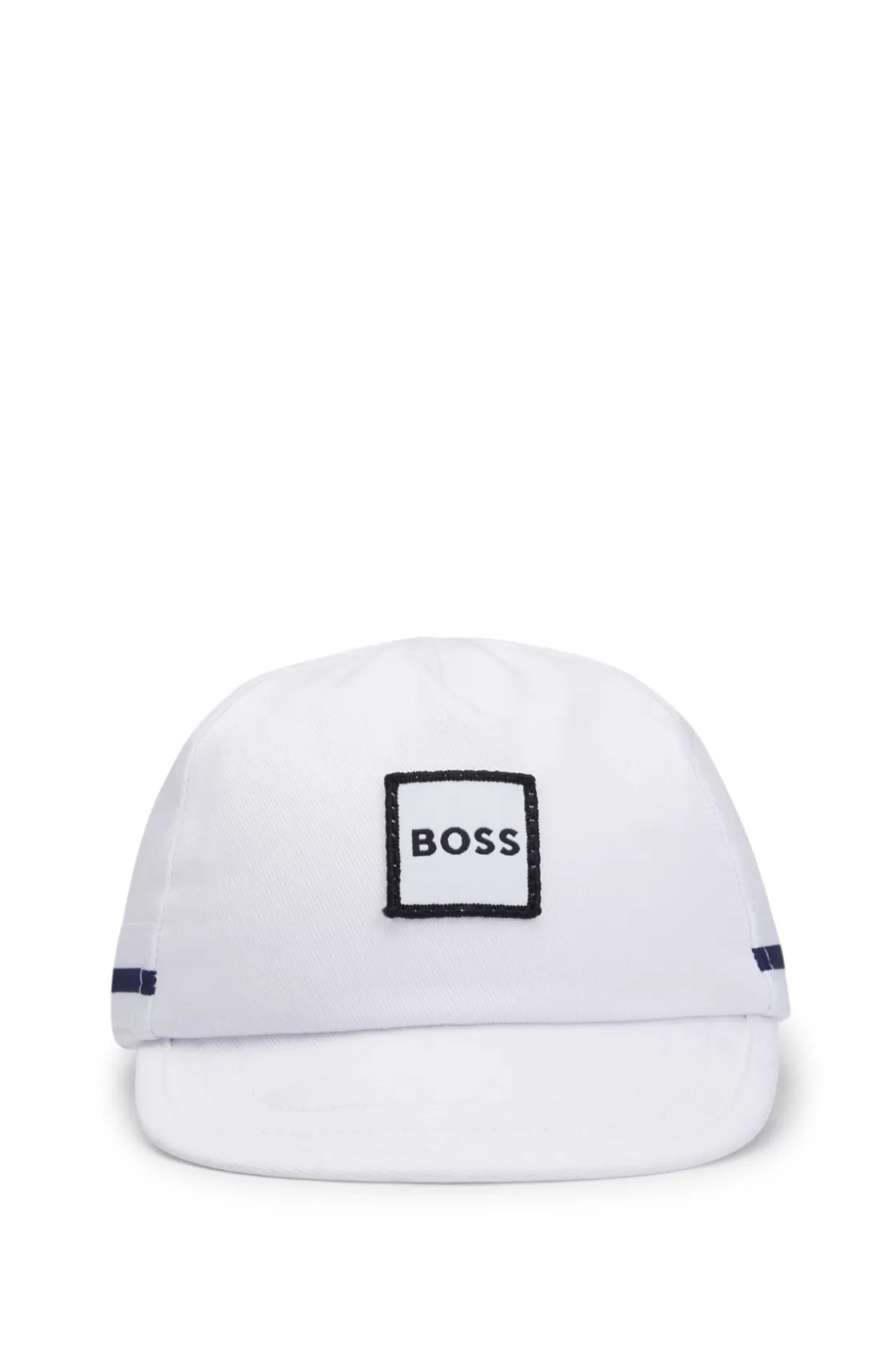 HUGO BOSS Baby Cap In Cotton With Logo Label White Outlet