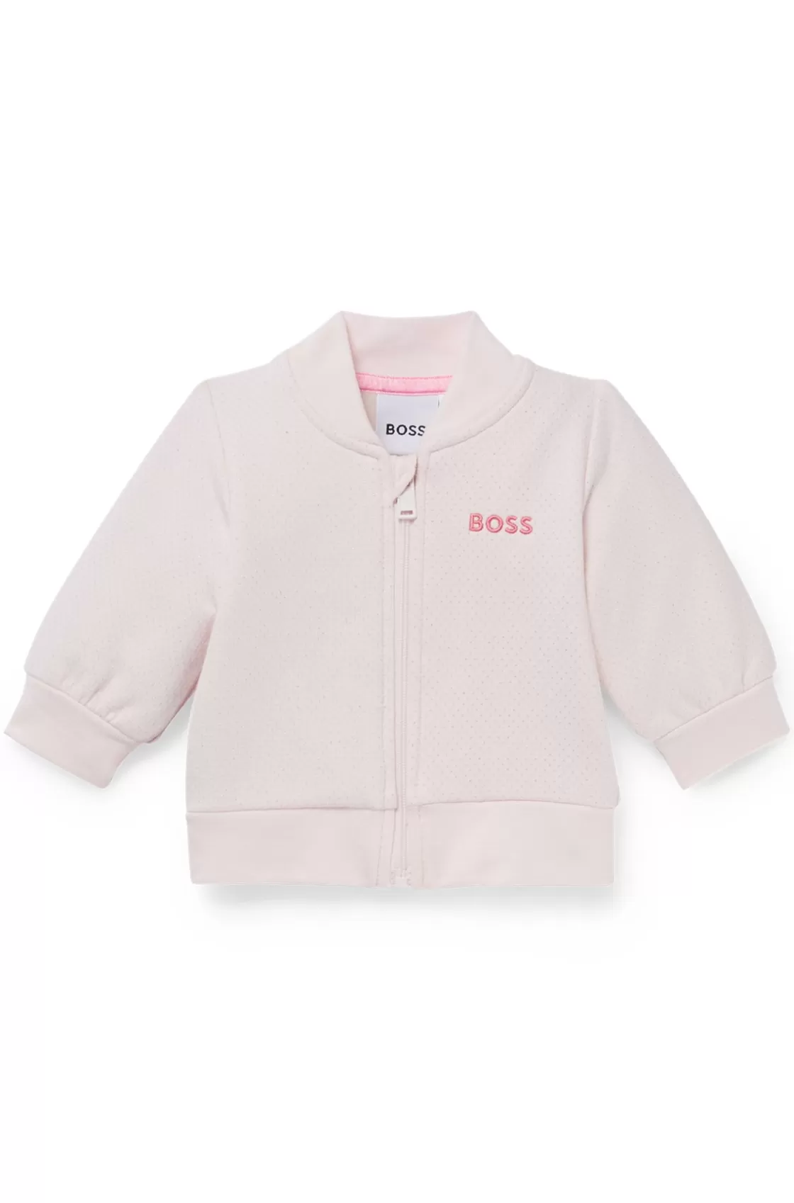 HUGO BOSS Baby Cardigan In Cotton-blend Fleece With Embroidered Logo light pink Online