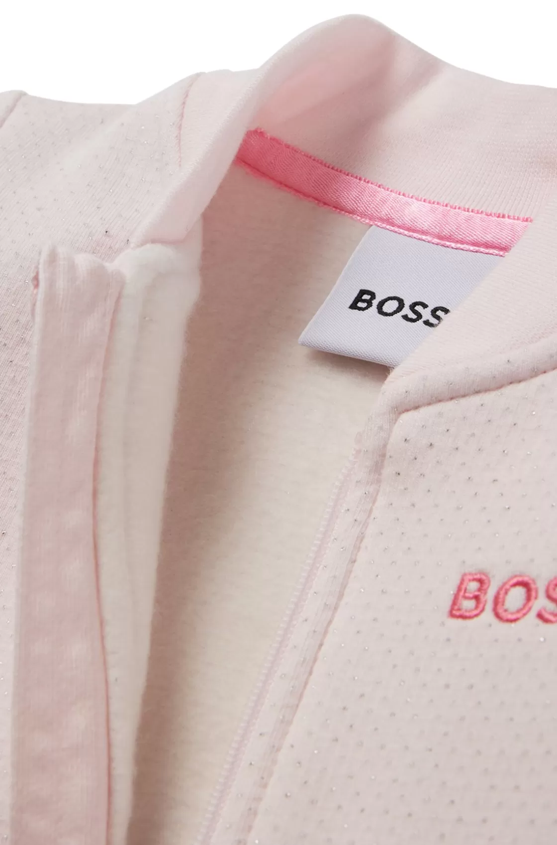 HUGO BOSS Baby Cardigan In Cotton-blend Fleece With Embroidered Logo light pink Online