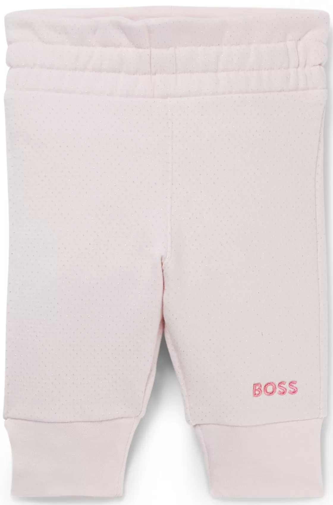 HUGO BOSS Baby Cotton-blend Tracksuit Bottoms With Embroidered Logo light pink Outlet