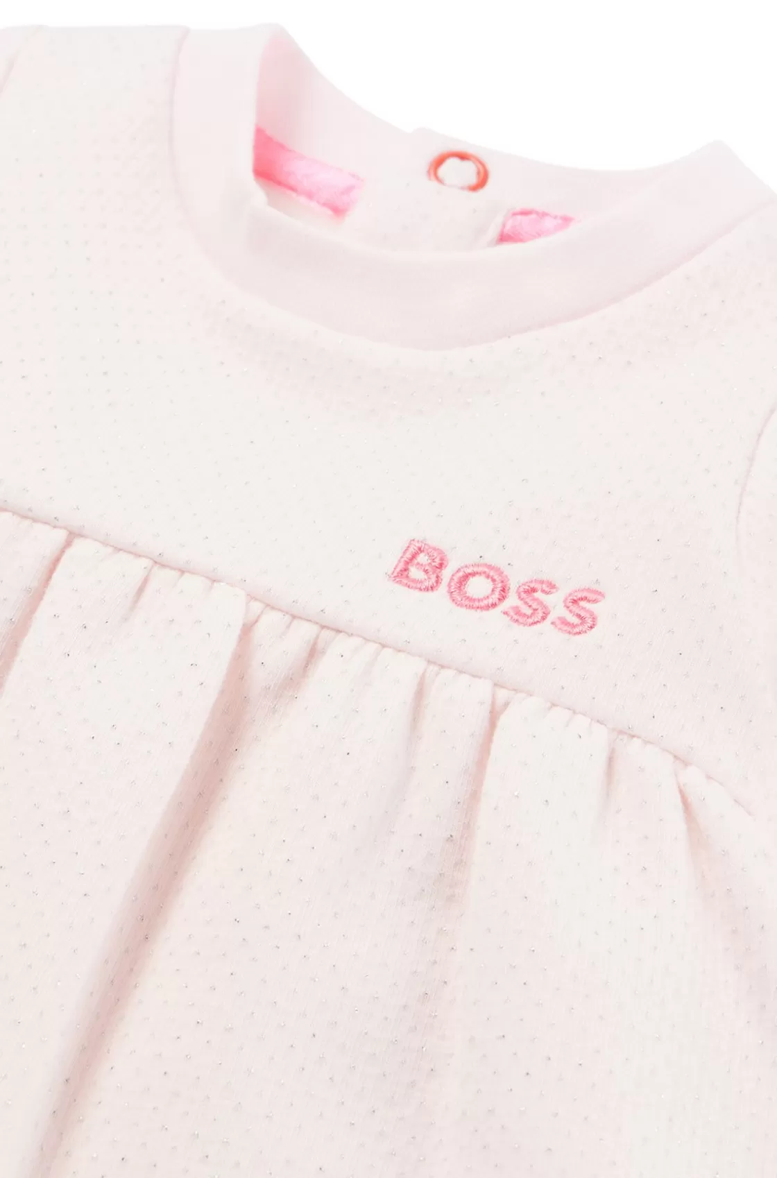 HUGO BOSS Baby Dress With Long Sleeves And Embroidered Logo light pink Shop