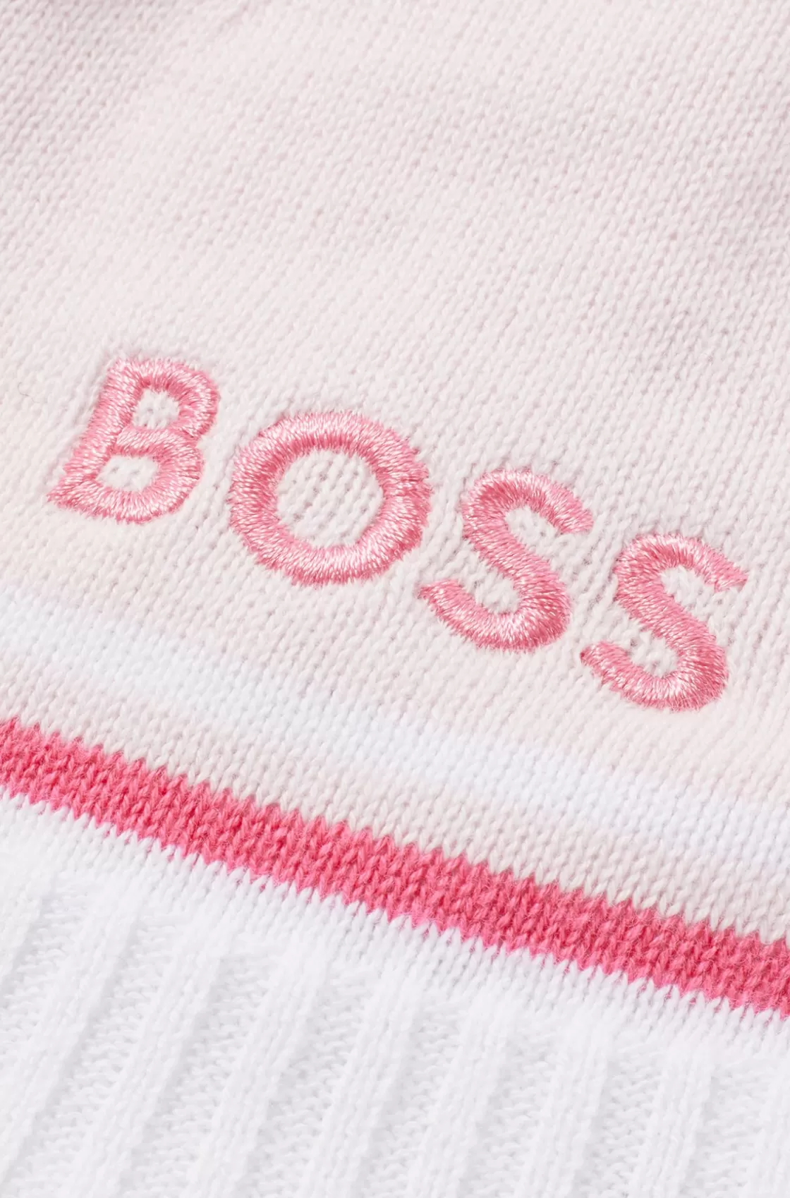 HUGO BOSS Baby Hat In Knitted Cotton With Logo And Pompom light pink Best
