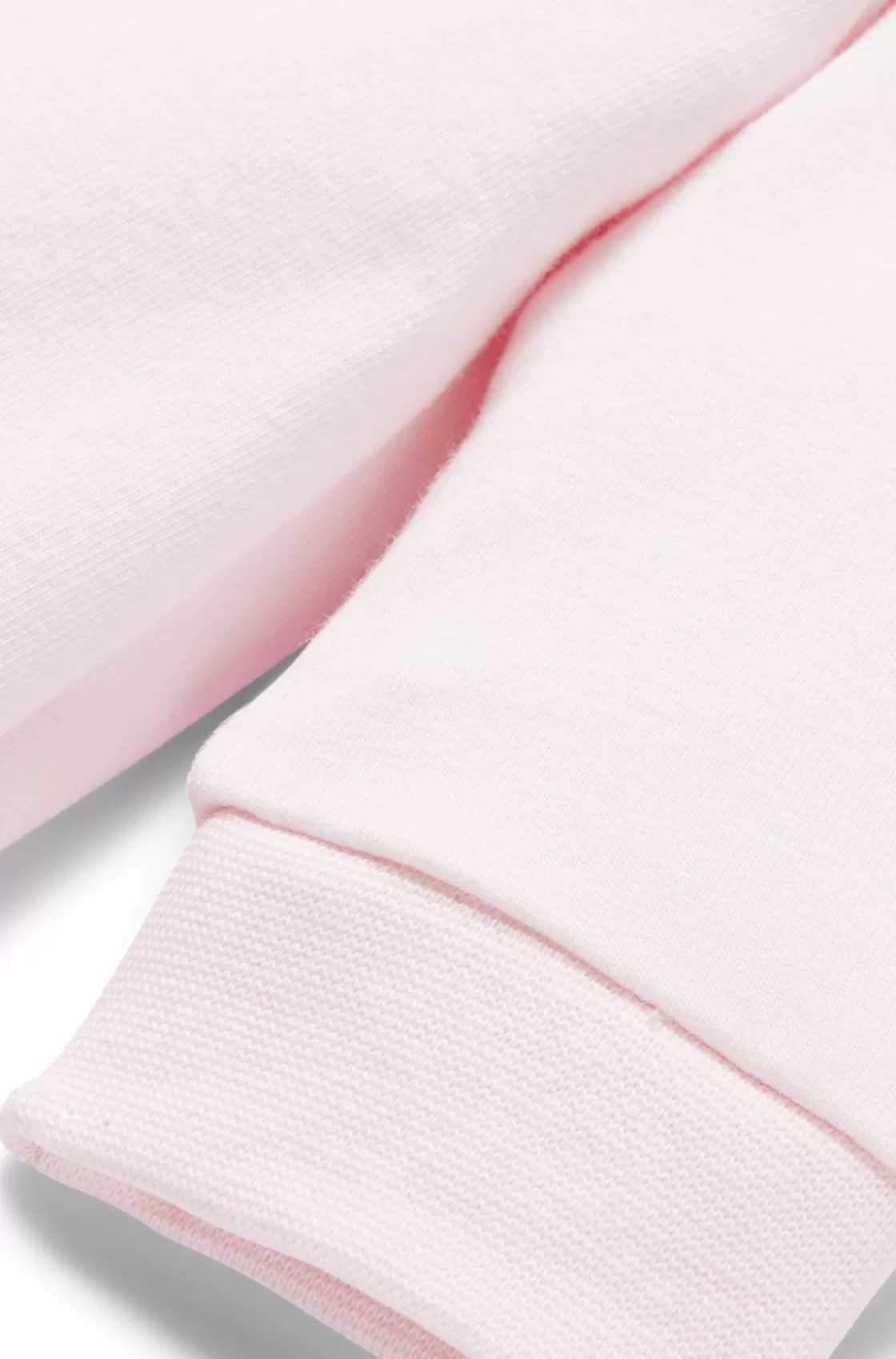 HUGO BOSS Baby Hooded Bodysuit In Cotton-blend Fleece light pink Hot