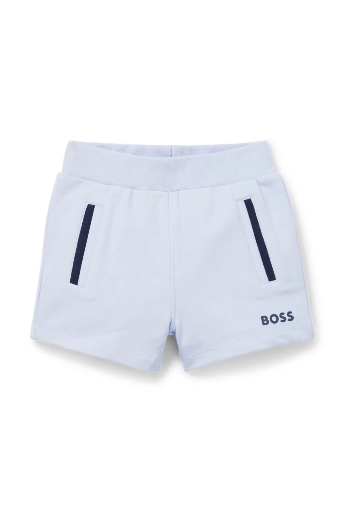 HUGO BOSS Baby Shorts In Stretch Cotton With Logo Print Light Blue Best