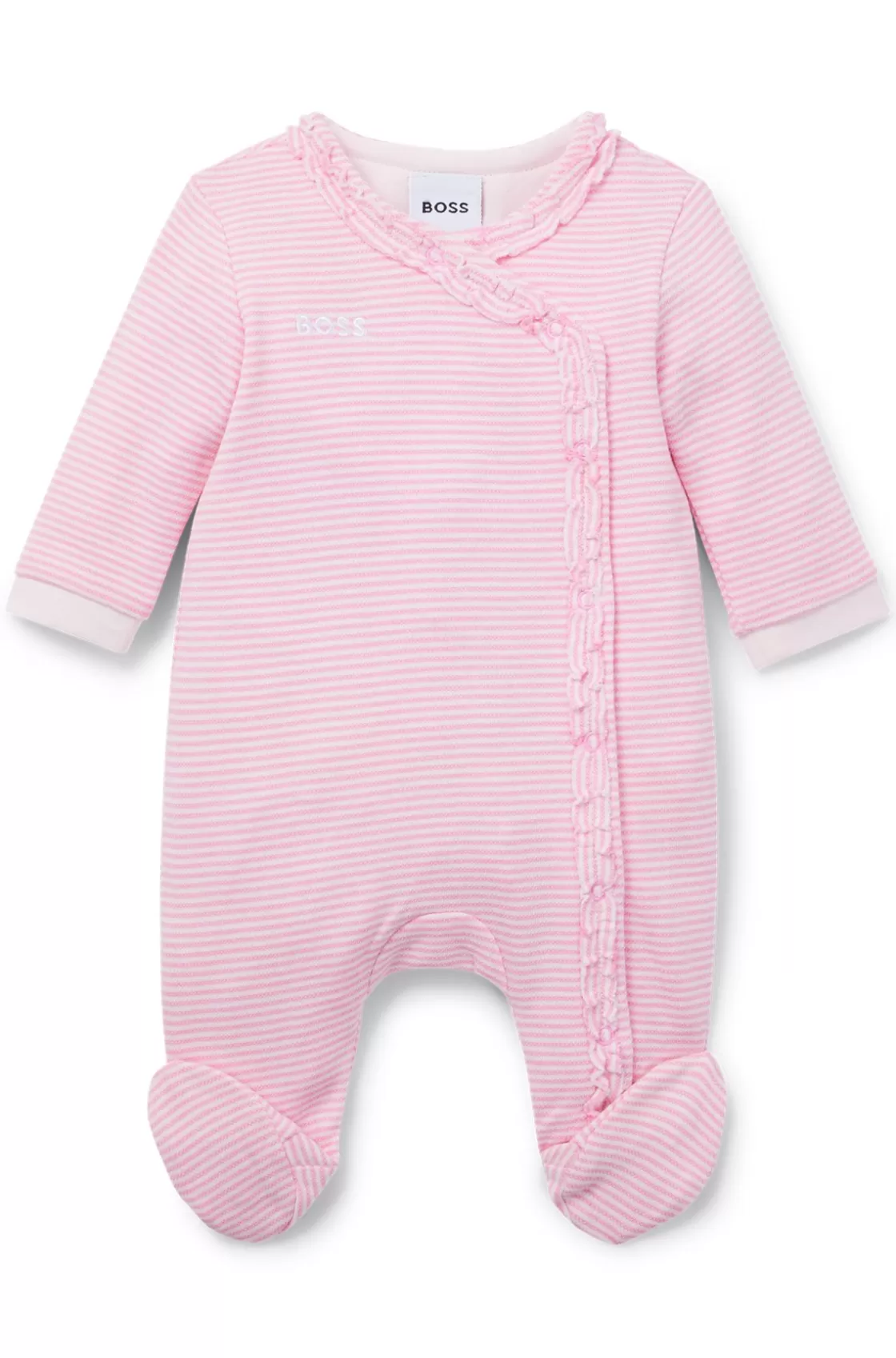 HUGO BOSS Baby Sleepsuit In With Frill Trim Khaki Cheap