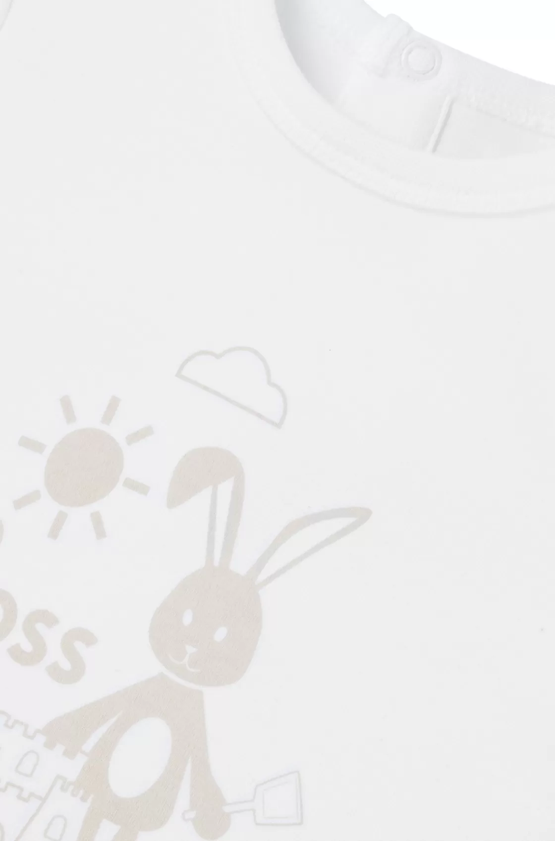 HUGO BOSS Baby Sleepsuit In With Logo Artwork White Clearance