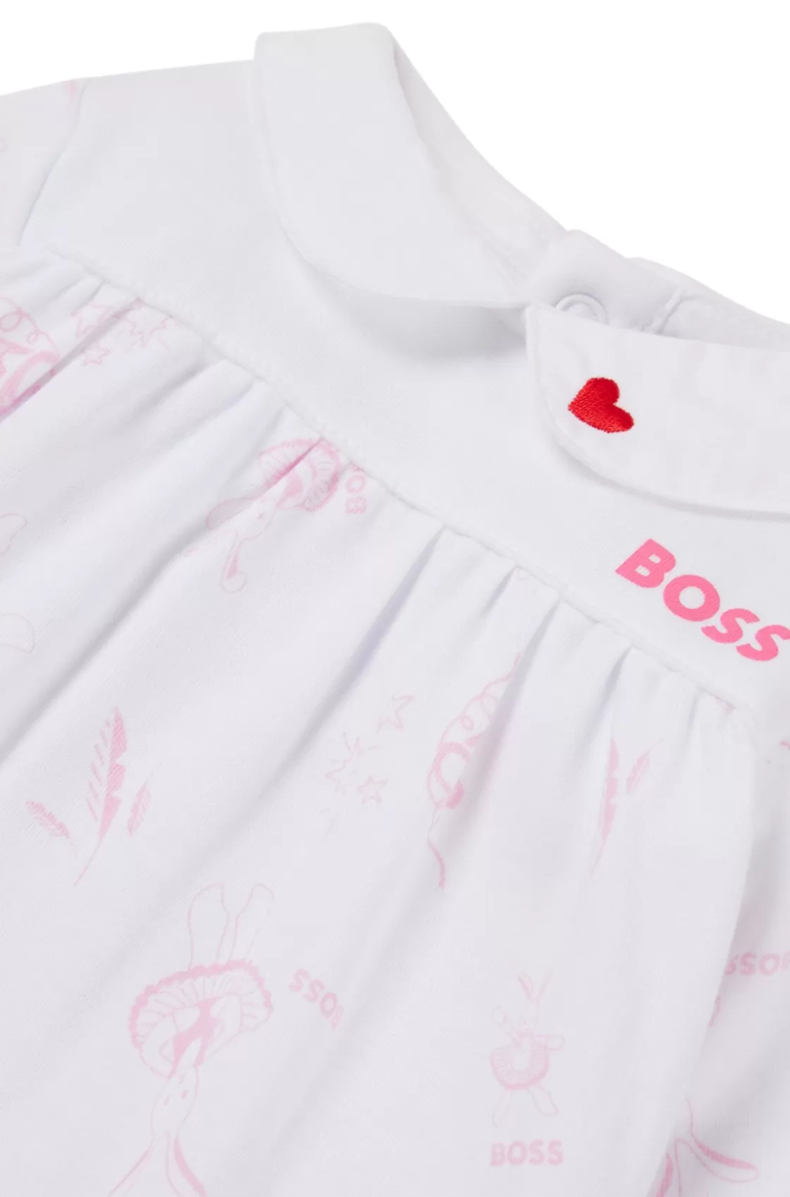 HUGO BOSS Baby Sleepsuit With Bunny Motif And Pan Collar White Online