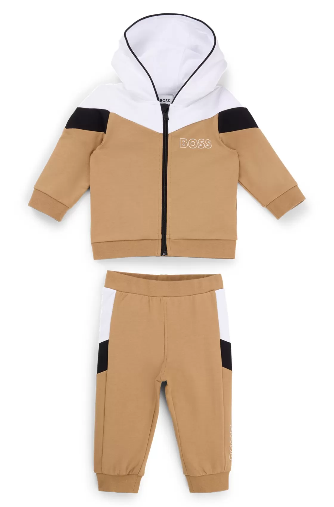 HUGO BOSS Baby Tracksuit In Stretch Cotton With Logo Prints Brown Best Sale
