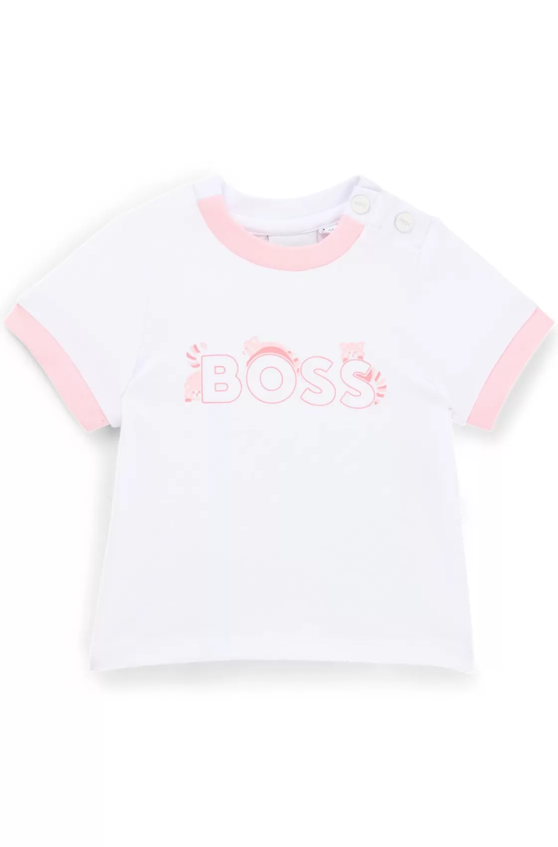 HUGO BOSS Baby T-shirt In Stretch Cotton With Panda Artwork White Cheap
