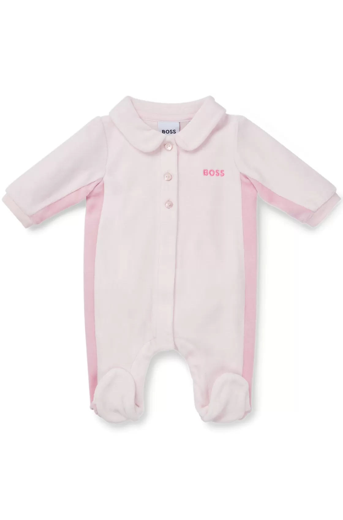 HUGO BOSS Baby Velvet All-in-one With Embroidered Logo light pink Best