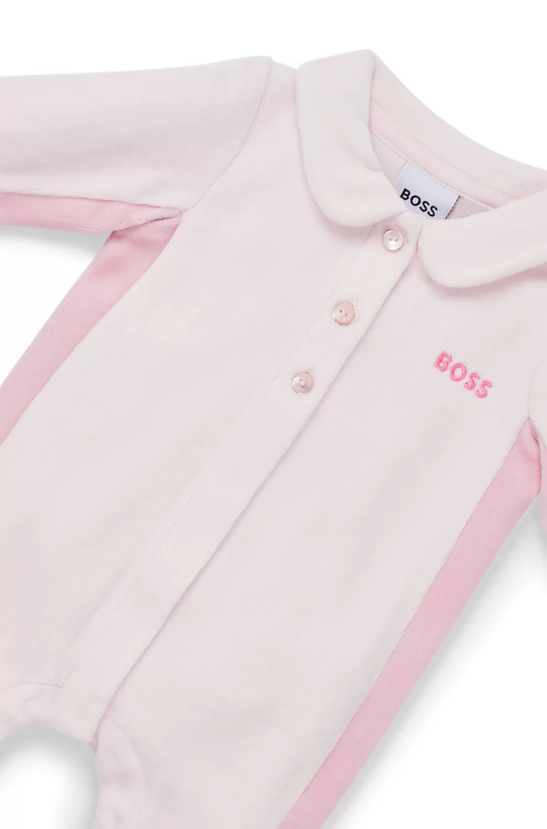 HUGO BOSS Baby Velvet All-in-one With Embroidered Logo light pink Best