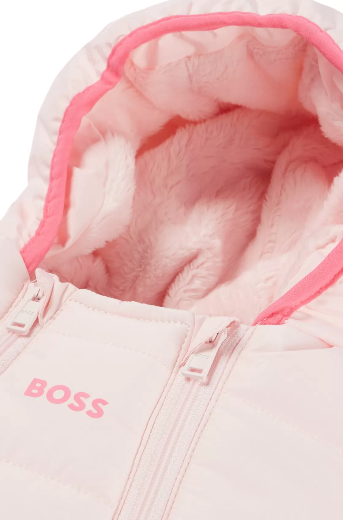HUGO BOSS Baby Water-repellent Snowsuit With Detachable Mittens And Slippers light pink Hot