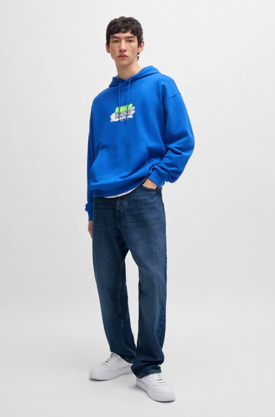 HUGO BOSS Baggy-fit Jeans In Denim Blue Hot