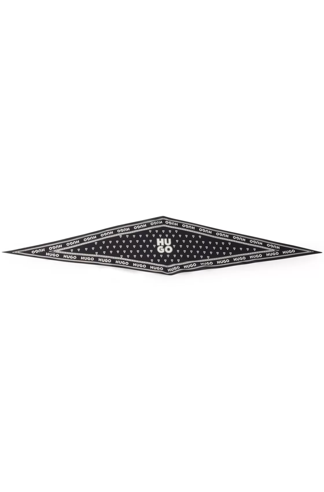 HUGO BOSS Bandanna In With Logos And Seasonal Print Black New