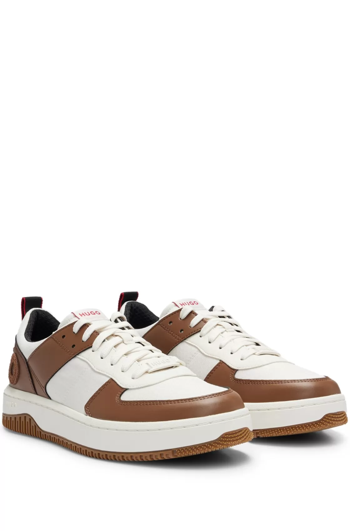 HUGO BOSS Basketball-inspired Sneakers With Large Logo Light Brown Outlet