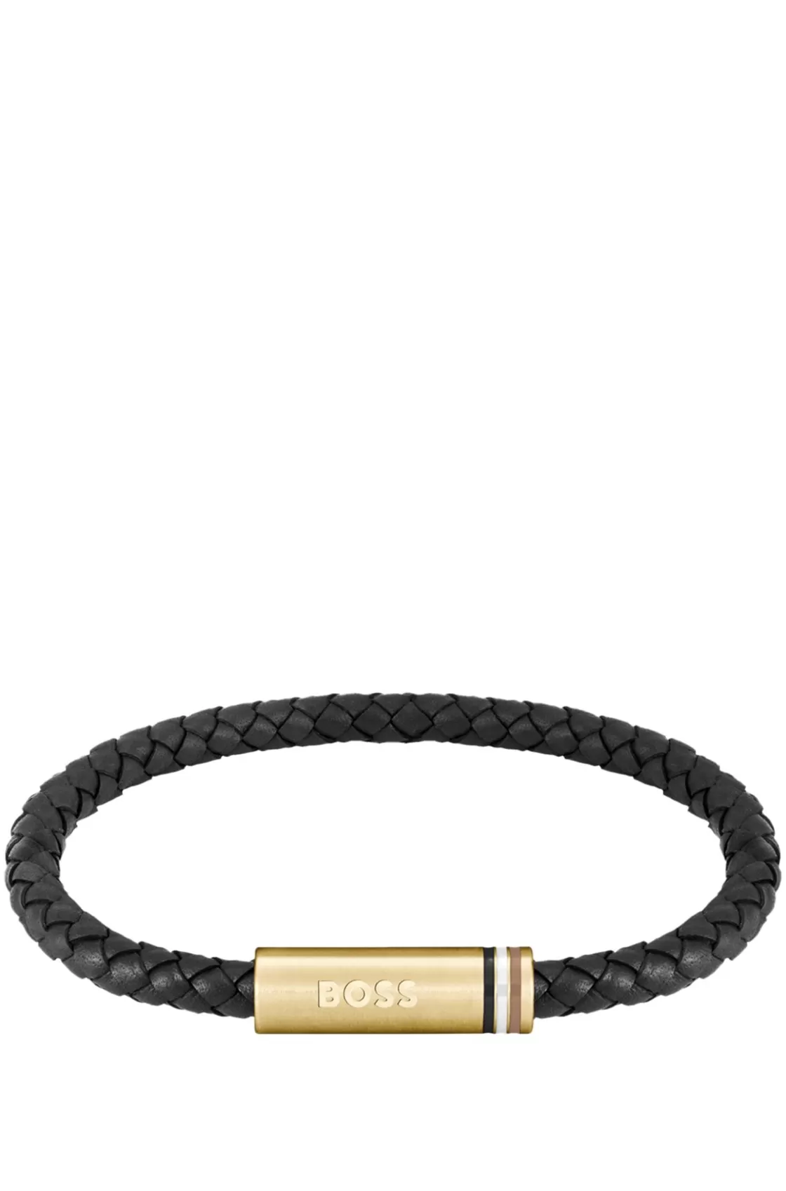 HUGO BOSS Black Braided-leather Cuff With Magnetic Logo Closure Assorted-Pre-Pack Discount