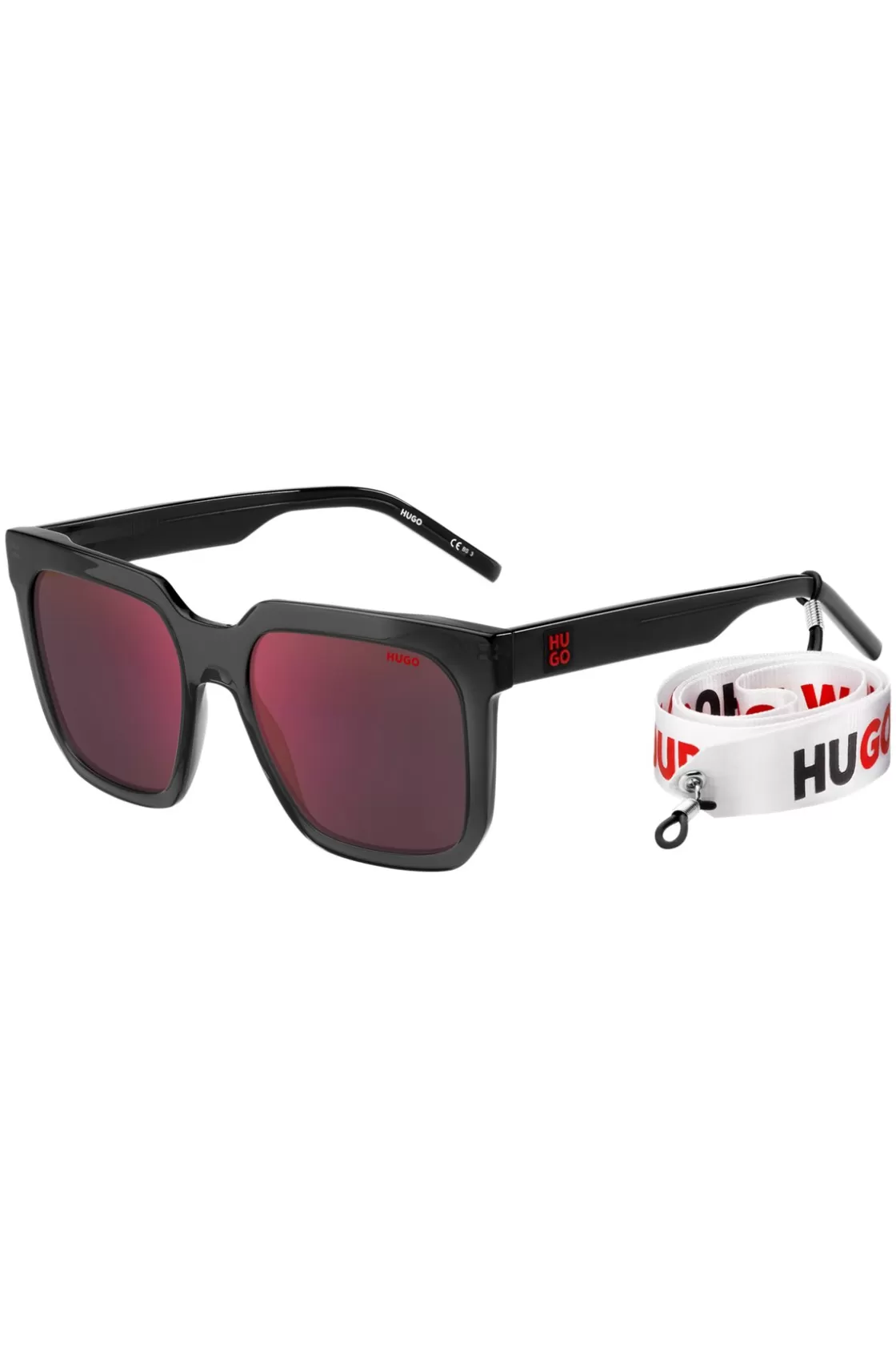 HUGO BOSS Black-acetate Sunglasses With Branded Strap Assorted-Pre-Pack Store