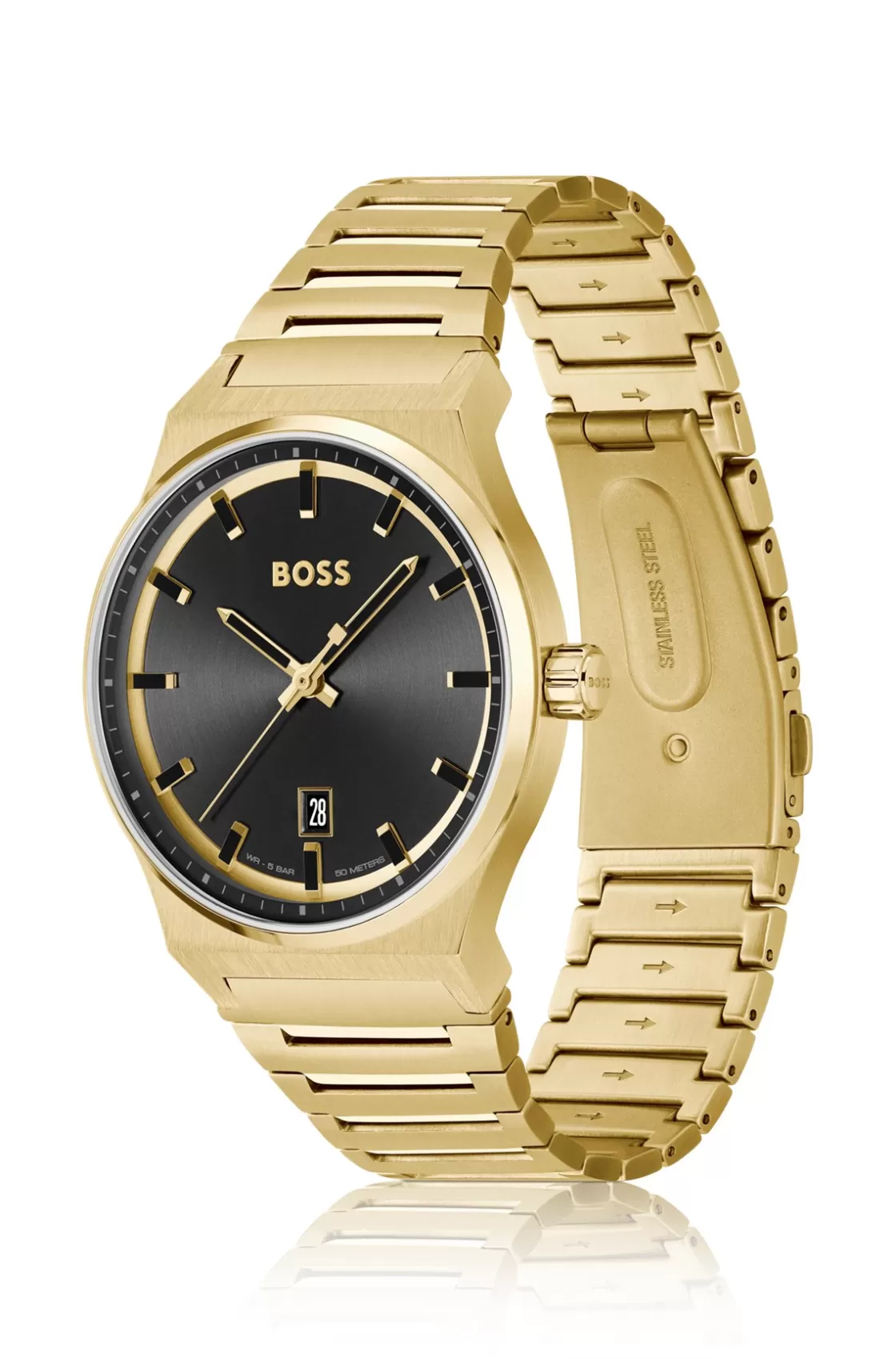HUGO BOSS Black-dial Watch With Gold-tone Link Bracelet Assorted-Pre-Pack Shop