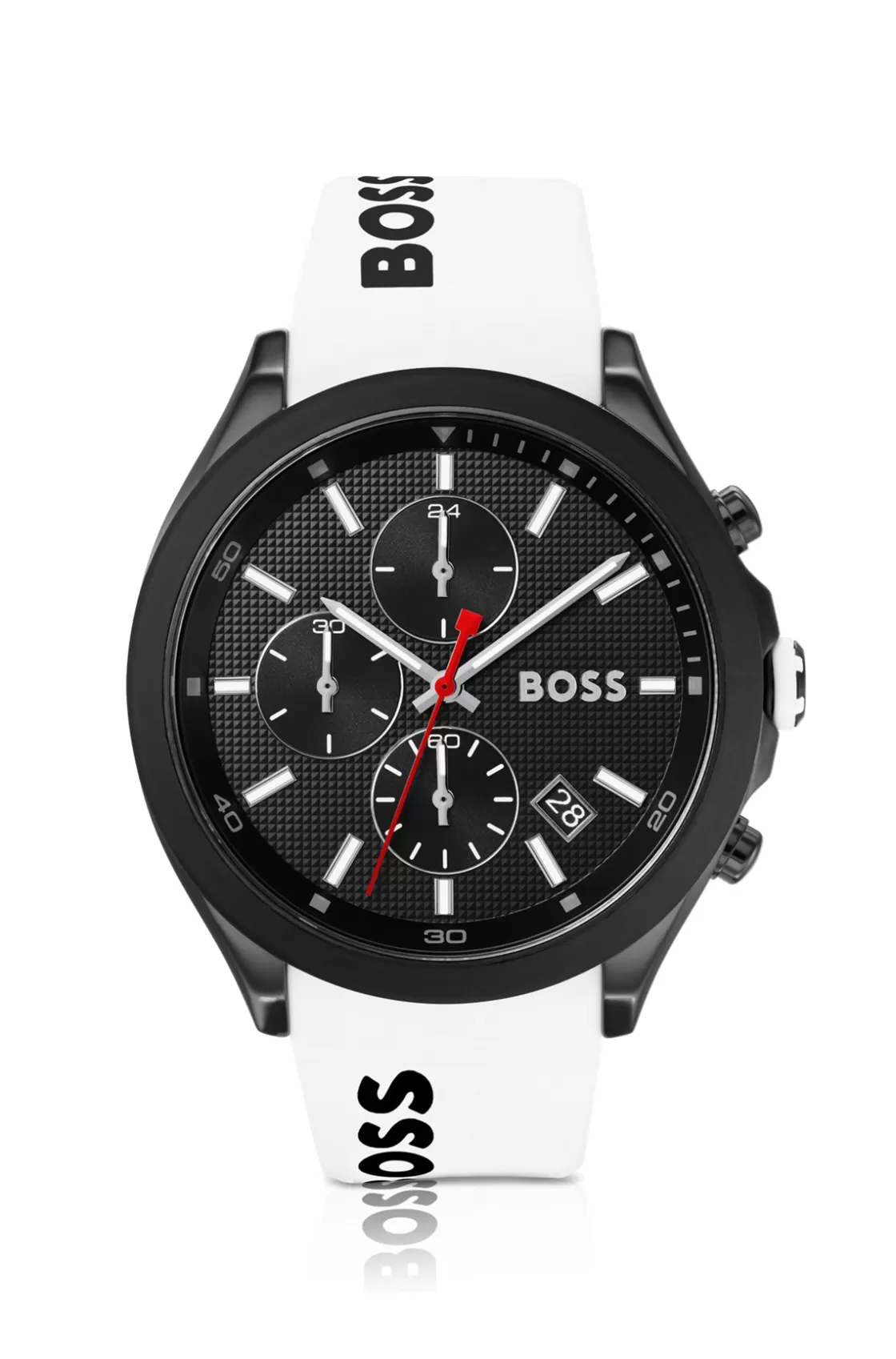 HUGO BOSS Black-plated Chronograph Watch With White Logo Strap Assorted-Pre-Pack Clearance