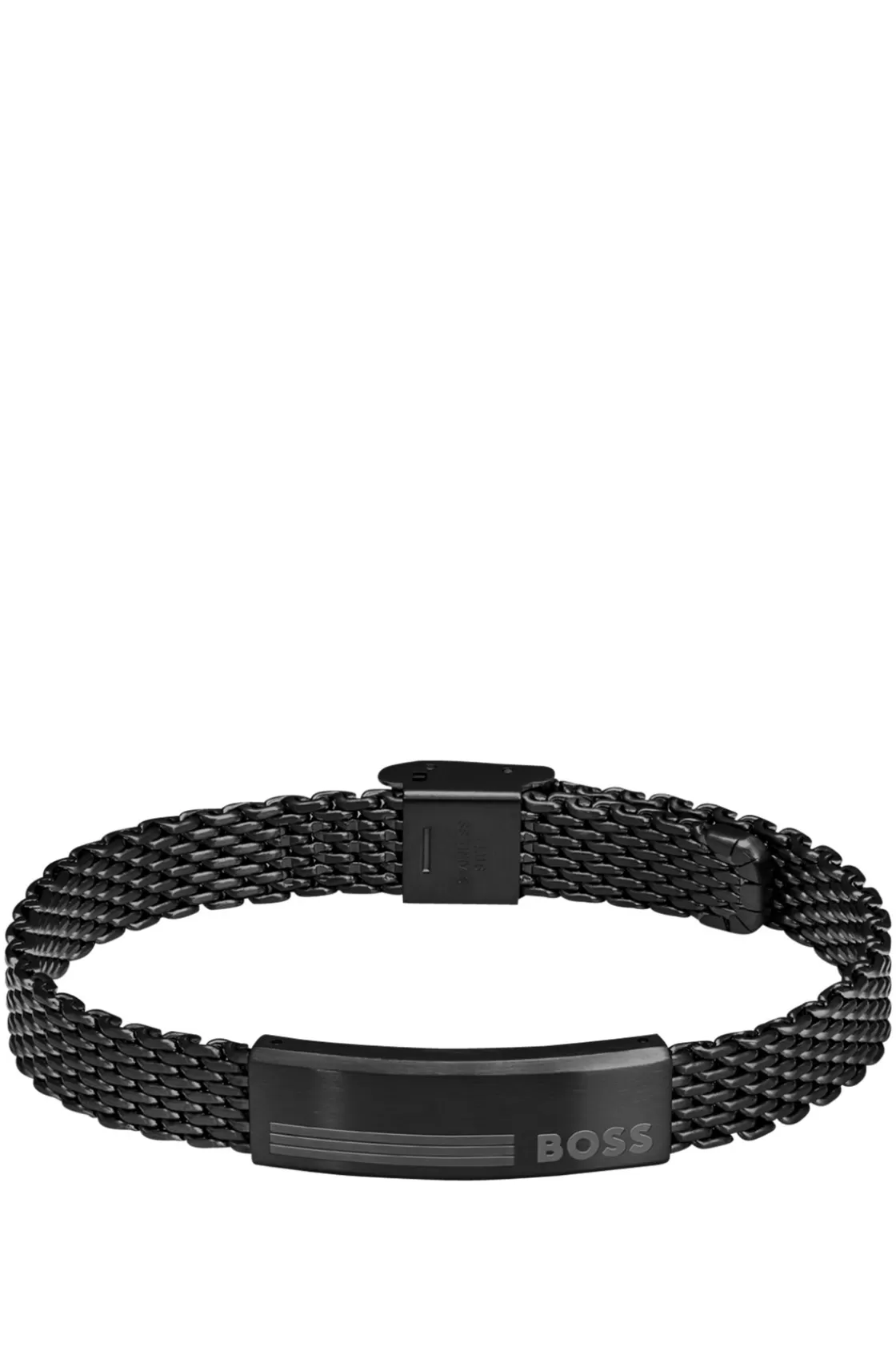 HUGO BOSS Black-steel Mesh Cuff With Logo Plate Assorted-Pre-Pack New