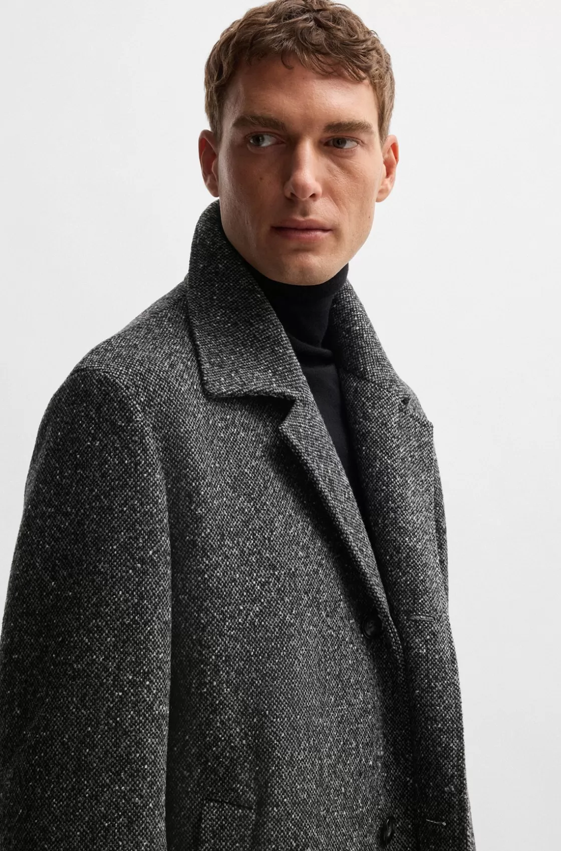 HUGO BOSS BOSS SELECTED BY BECKHAM Wool-blend Coat Grey Cheap