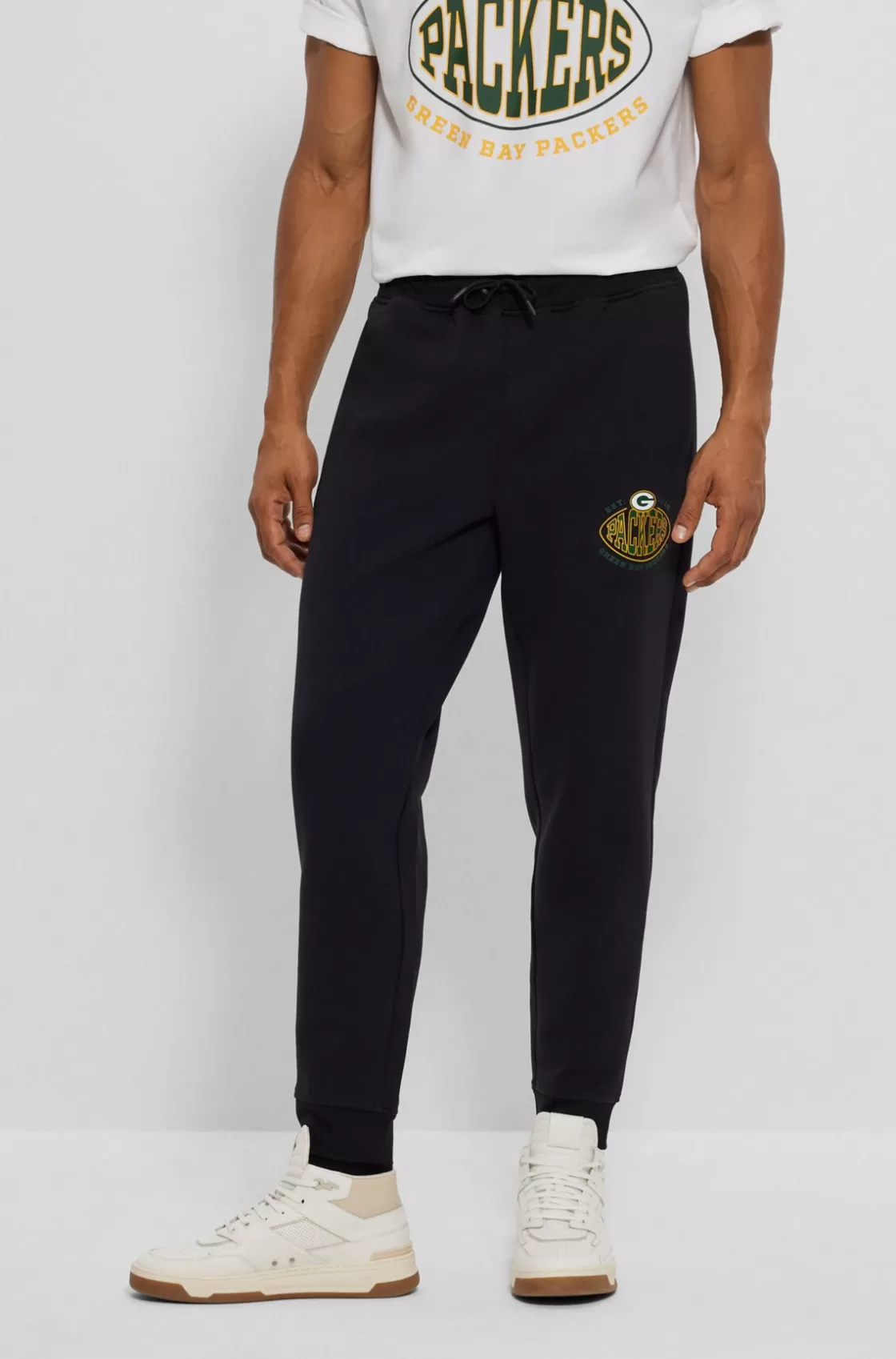 HUGO BOSS BOSS X NFL Cotton-blend Tracksuit Bottoms With Collaborative Branding Packers New