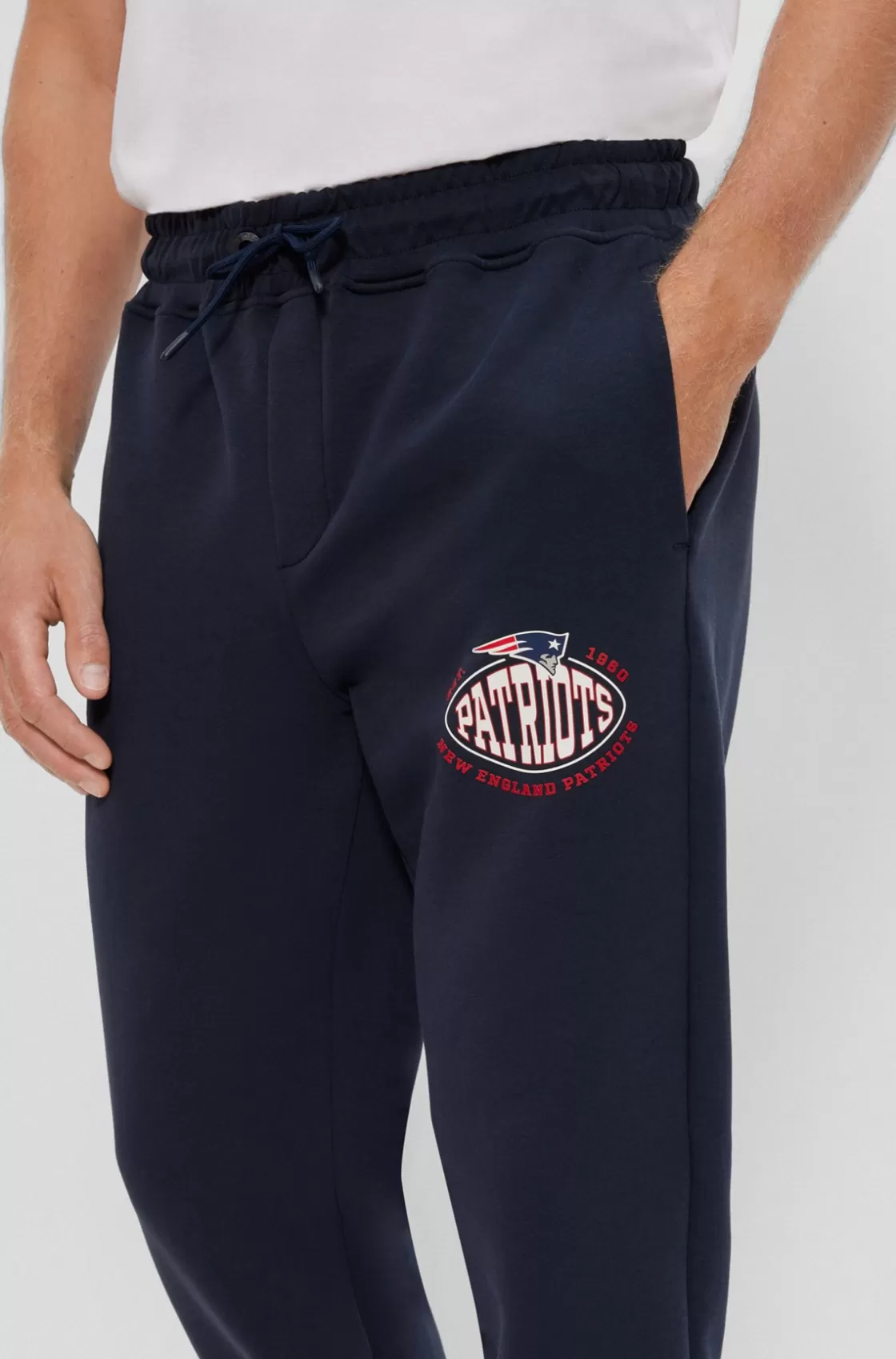 HUGO BOSS BOSS X NFL Cotton-blend Tracksuit Bottoms With Collaborative Branding Patriots Discount