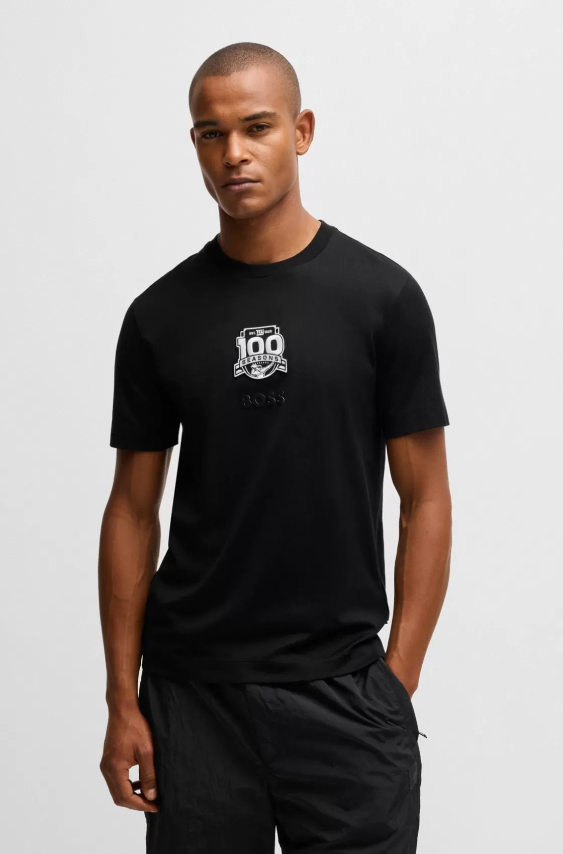 HUGO BOSS BOSS X NFL Cotton-jersey T-shirt With Special Branding Black Store