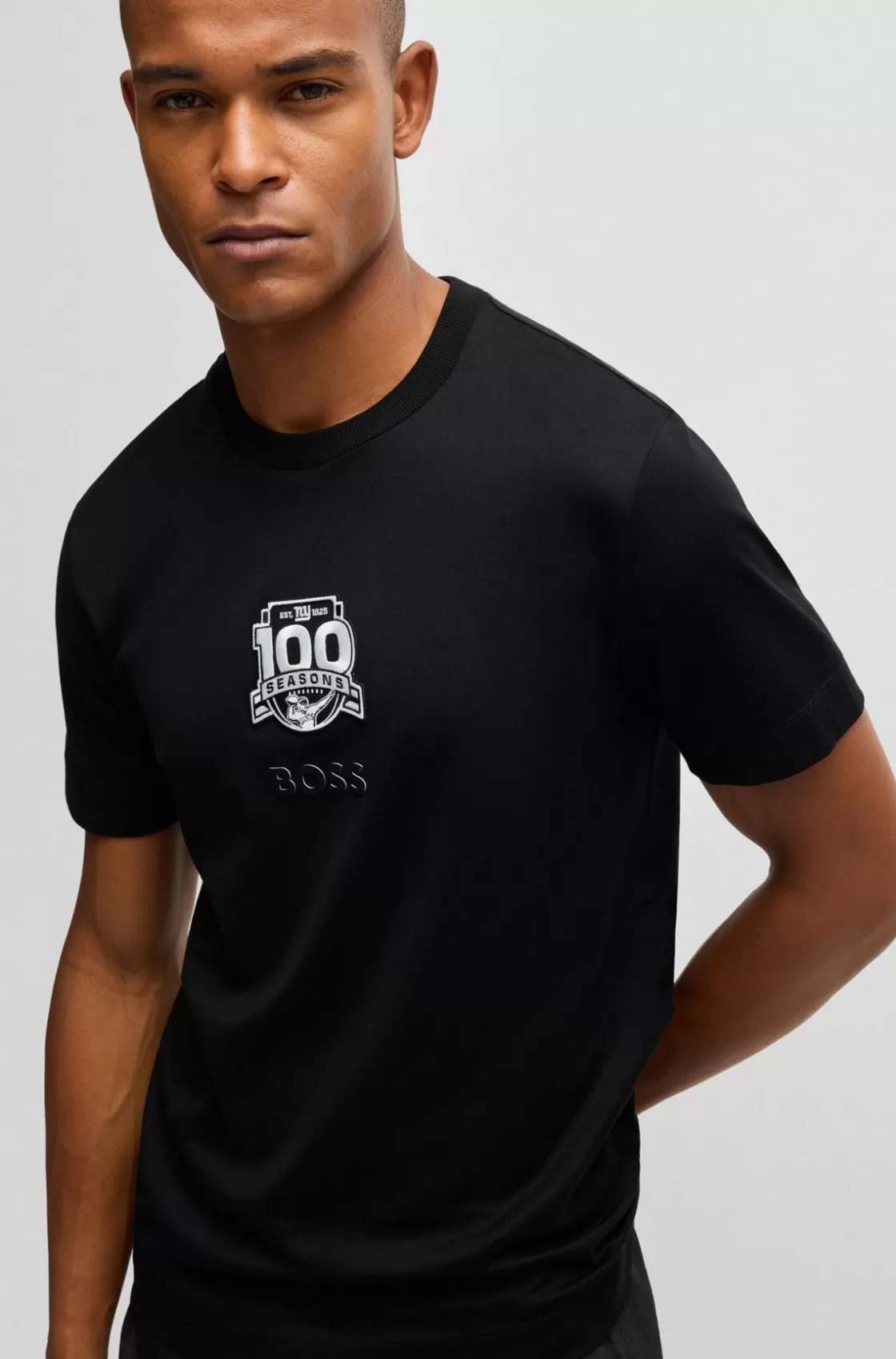 HUGO BOSS BOSS X NFL Cotton-jersey T-shirt With Special Branding Black Store