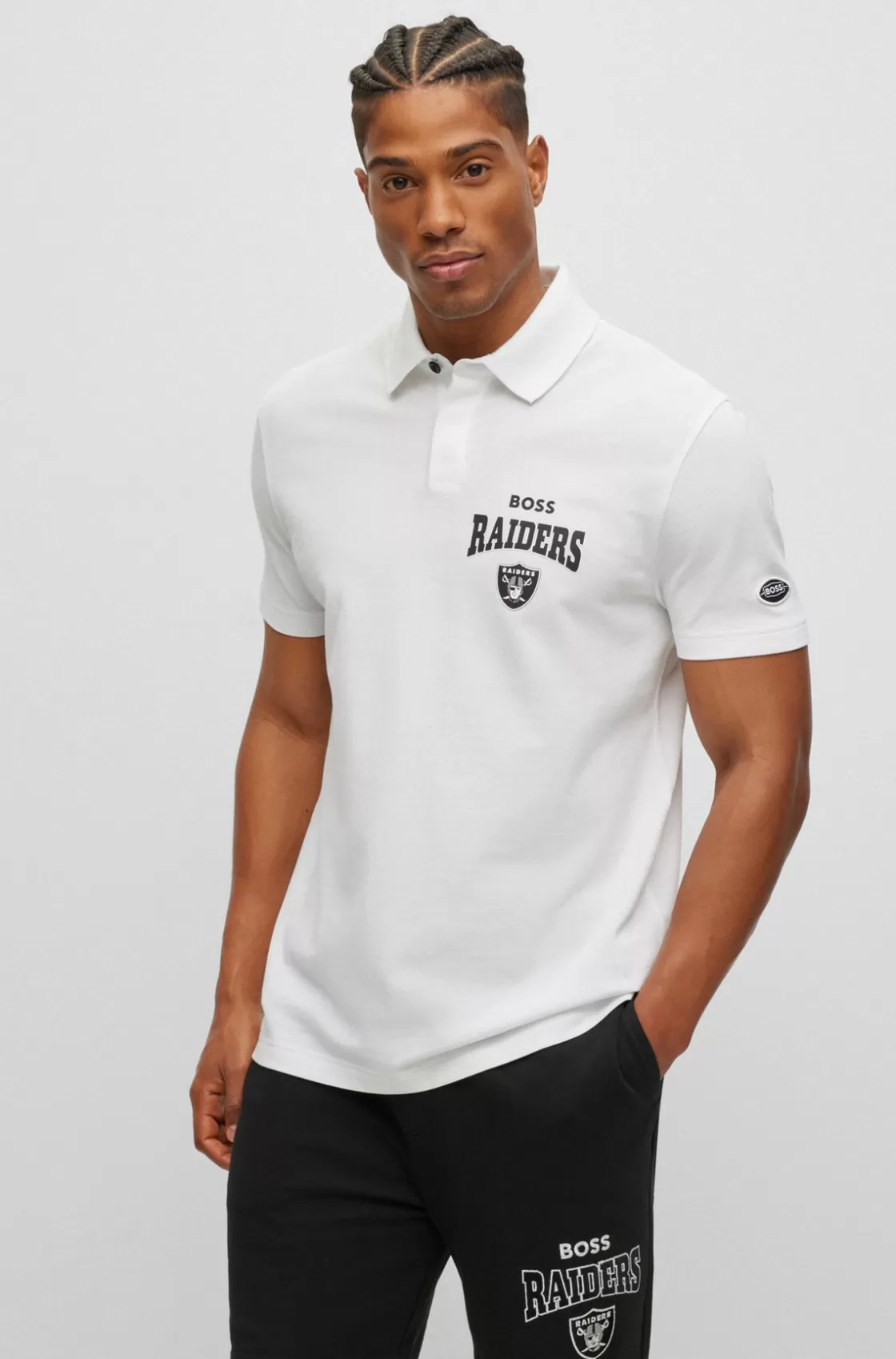 HUGO BOSS BOSS X NFL Cotton-piqué Polo Shirt With Collaborative Branding Raiders Sale
