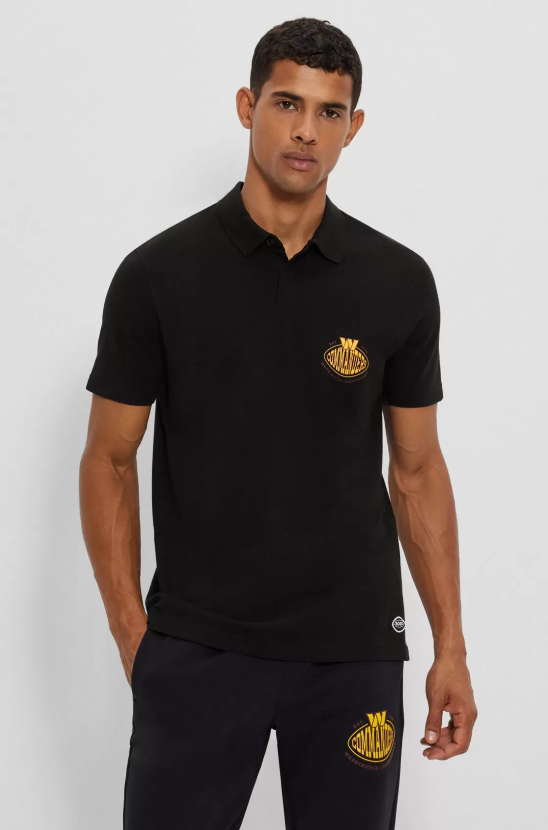HUGO BOSS BOSS X NFL Cotton-piqué Polo Shirt With Collaborative Branding Commanders Sale