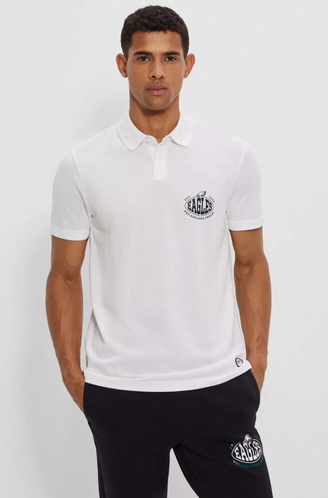 HUGO BOSS BOSS X NFL Cotton-piqué Polo Shirt With Collaborative Branding Eagles Outlet