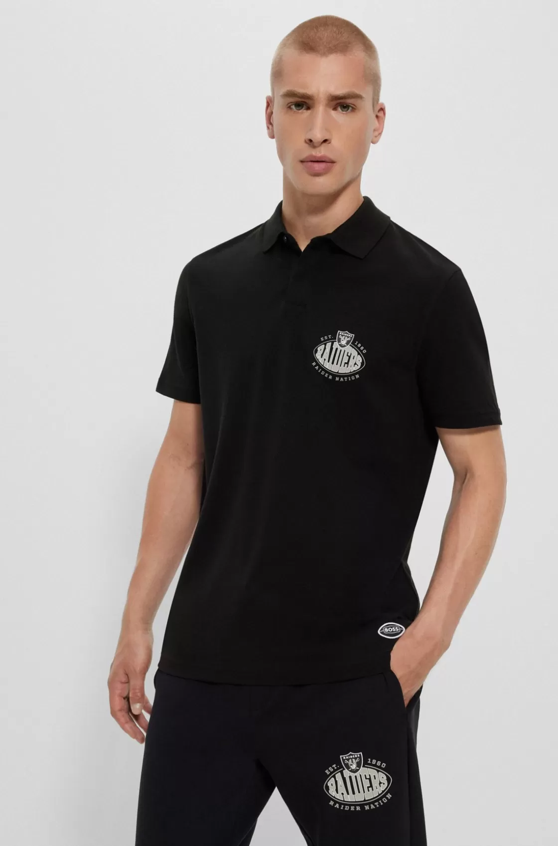 HUGO BOSS BOSS X NFL Cotton-piqué Polo Shirt With Collaborative Branding Raiders Shop