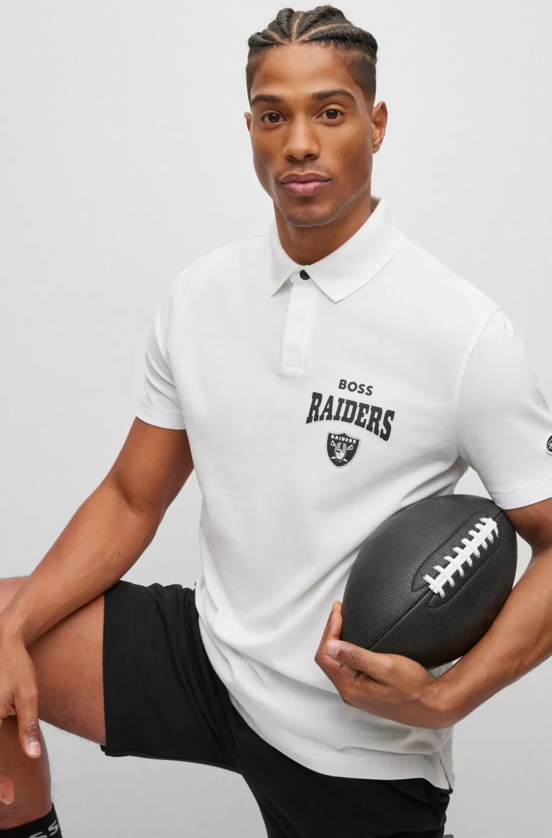 HUGO BOSS BOSS X NFL Cotton-piqué Polo Shirt With Collaborative Branding Raiders Sale