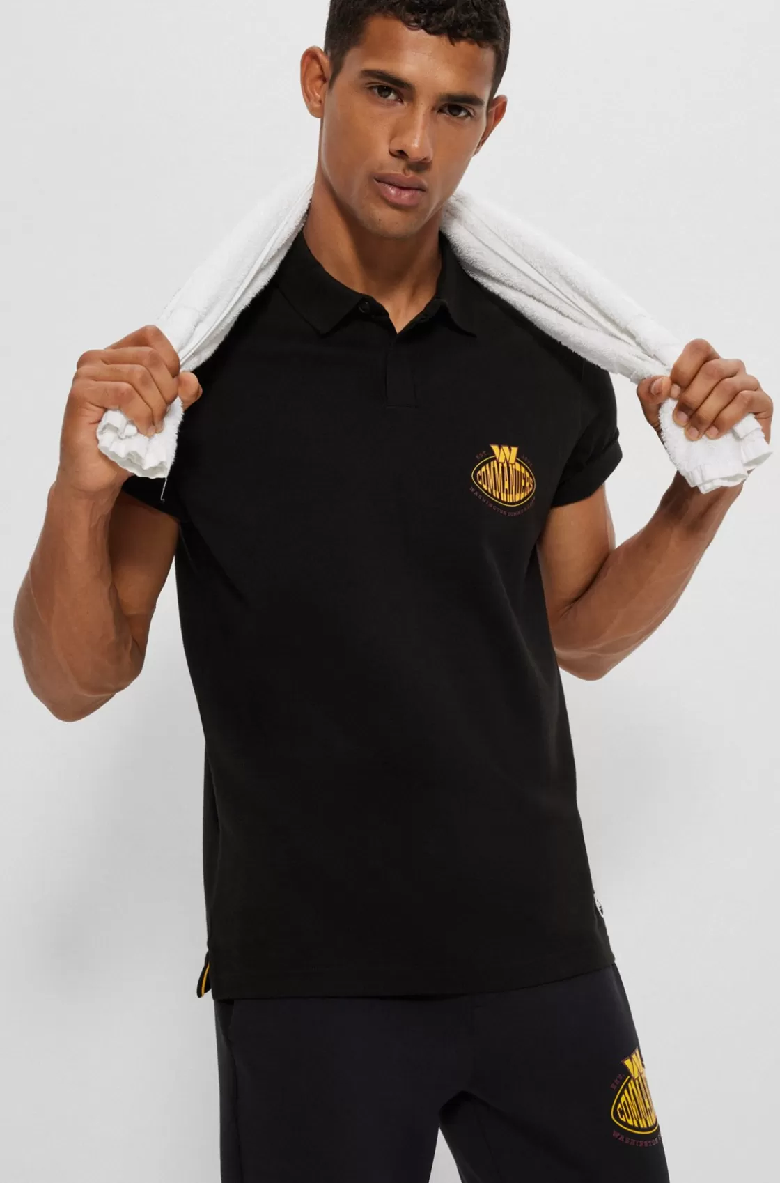 HUGO BOSS BOSS X NFL Cotton-piqué Polo Shirt With Collaborative Branding Commanders Sale
