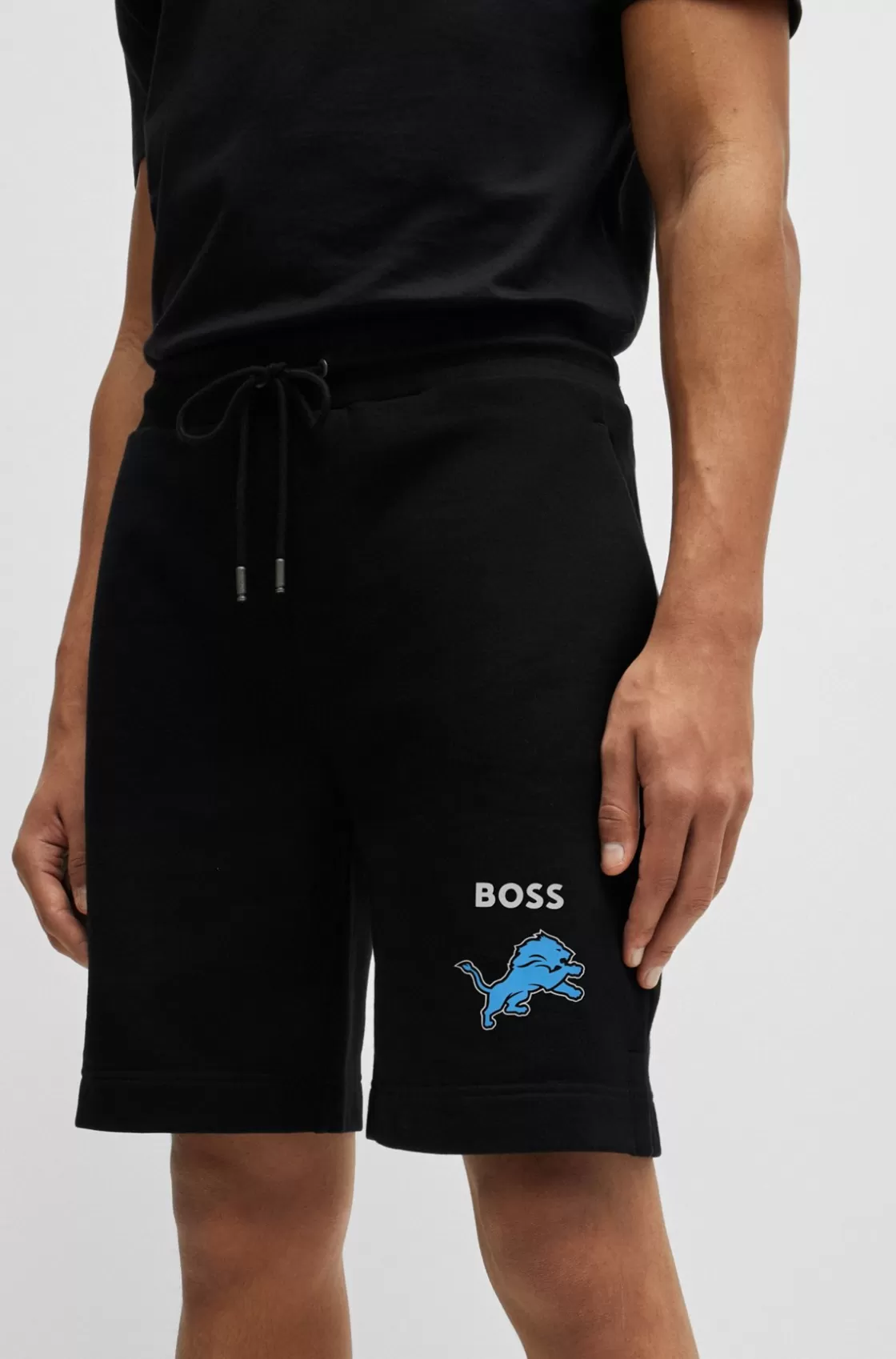 HUGO BOSS BOSS X NFL Cotton-terry Shorts With Special Artwork Black Cheap
