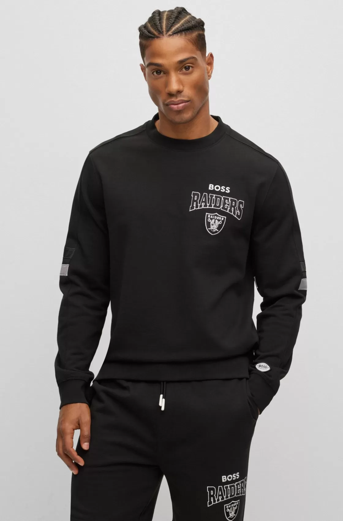 HUGO BOSS BOSS X NFL Cotton-terry Sweatshirt With Collaborative Branding Raiders Discount