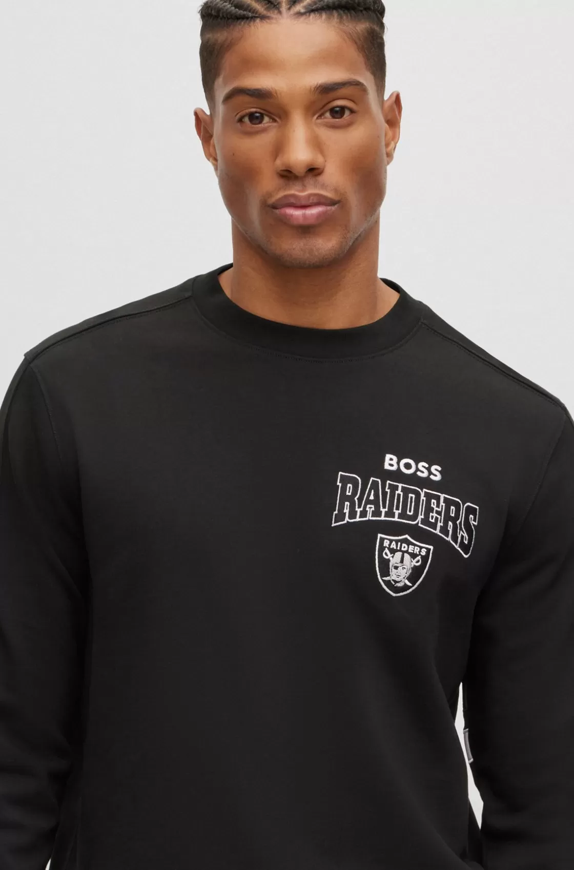 HUGO BOSS BOSS X NFL Cotton-terry Sweatshirt With Collaborative Branding Raiders Discount