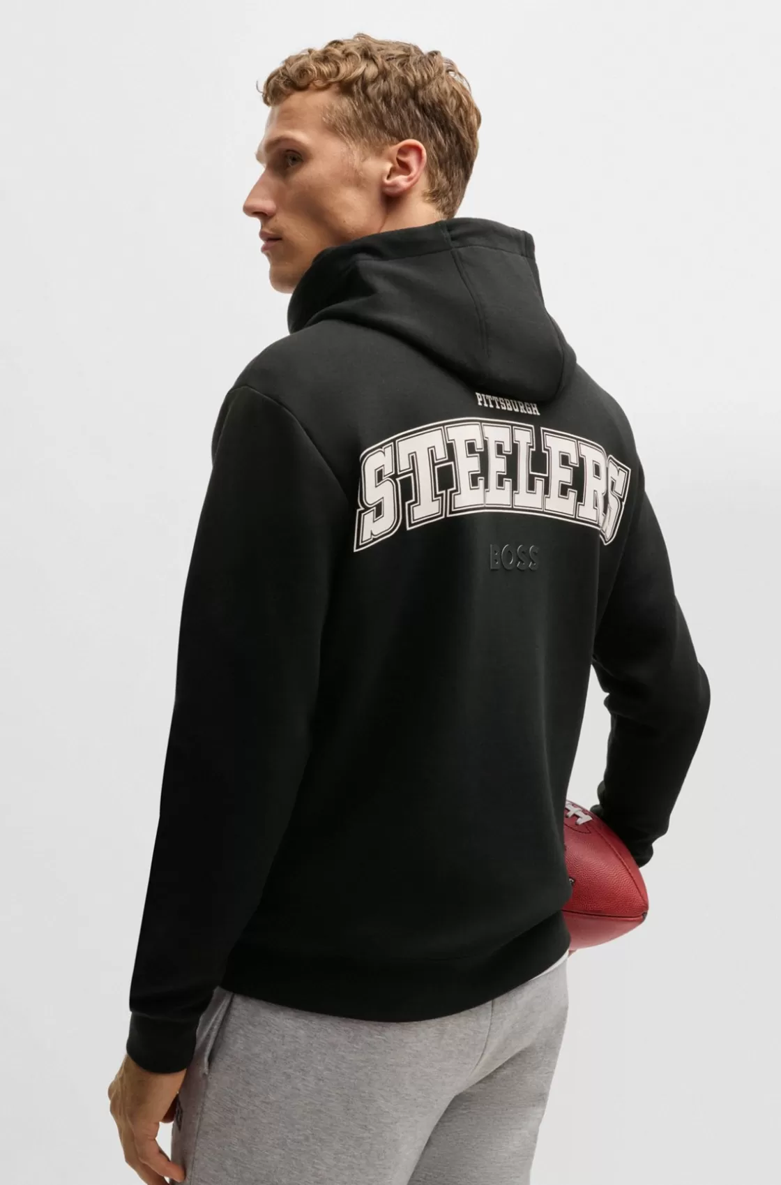 HUGO BOSS BOSS X NFL Interlock Hoodie With Special Branding Steelers Store