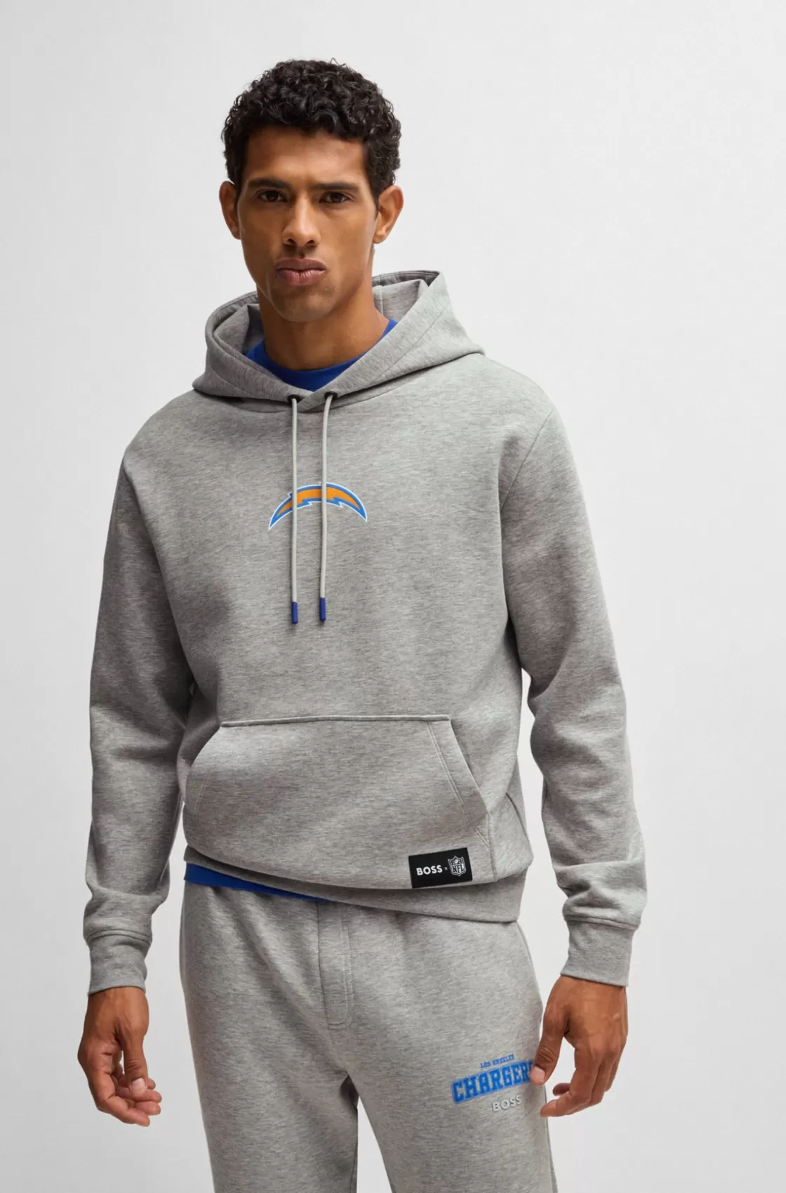 HUGO BOSS BOSS X NFL Interlock Hoodie With Special Branding Chargers Hot
