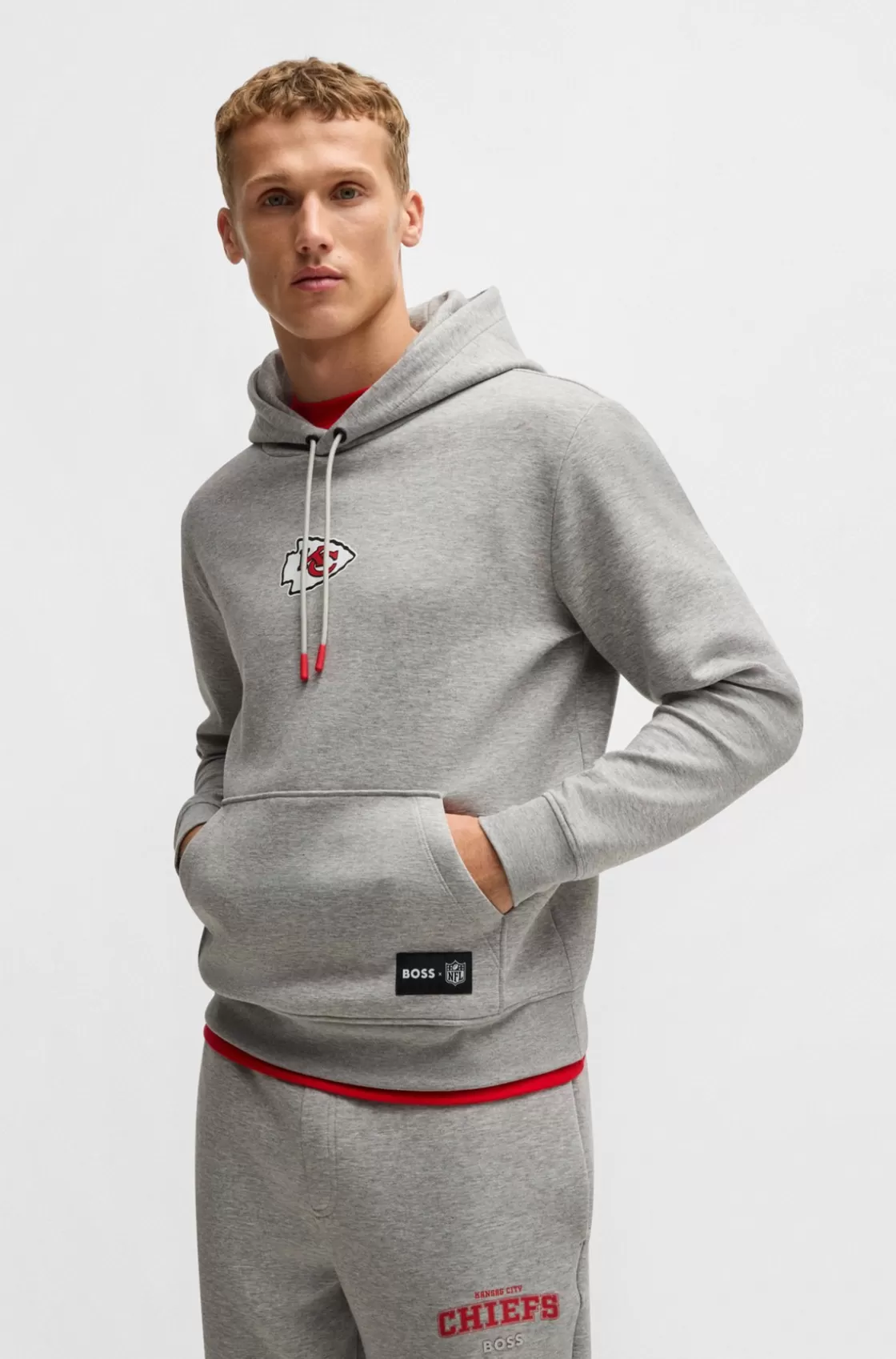 HUGO BOSS BOSS X NFL Interlock Hoodie With Special Branding Chiefs Cheap