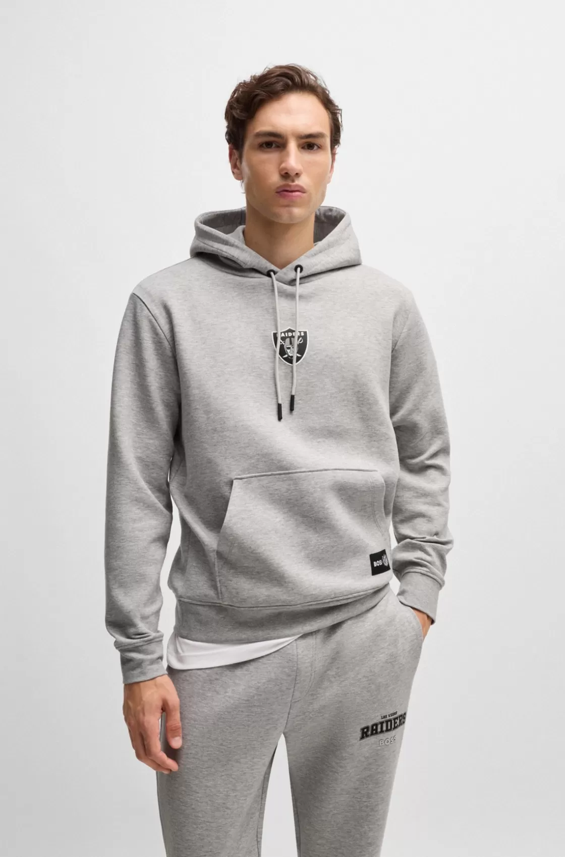 HUGO BOSS BOSS X NFL Interlock Hoodie With Special Branding Raiders Sale