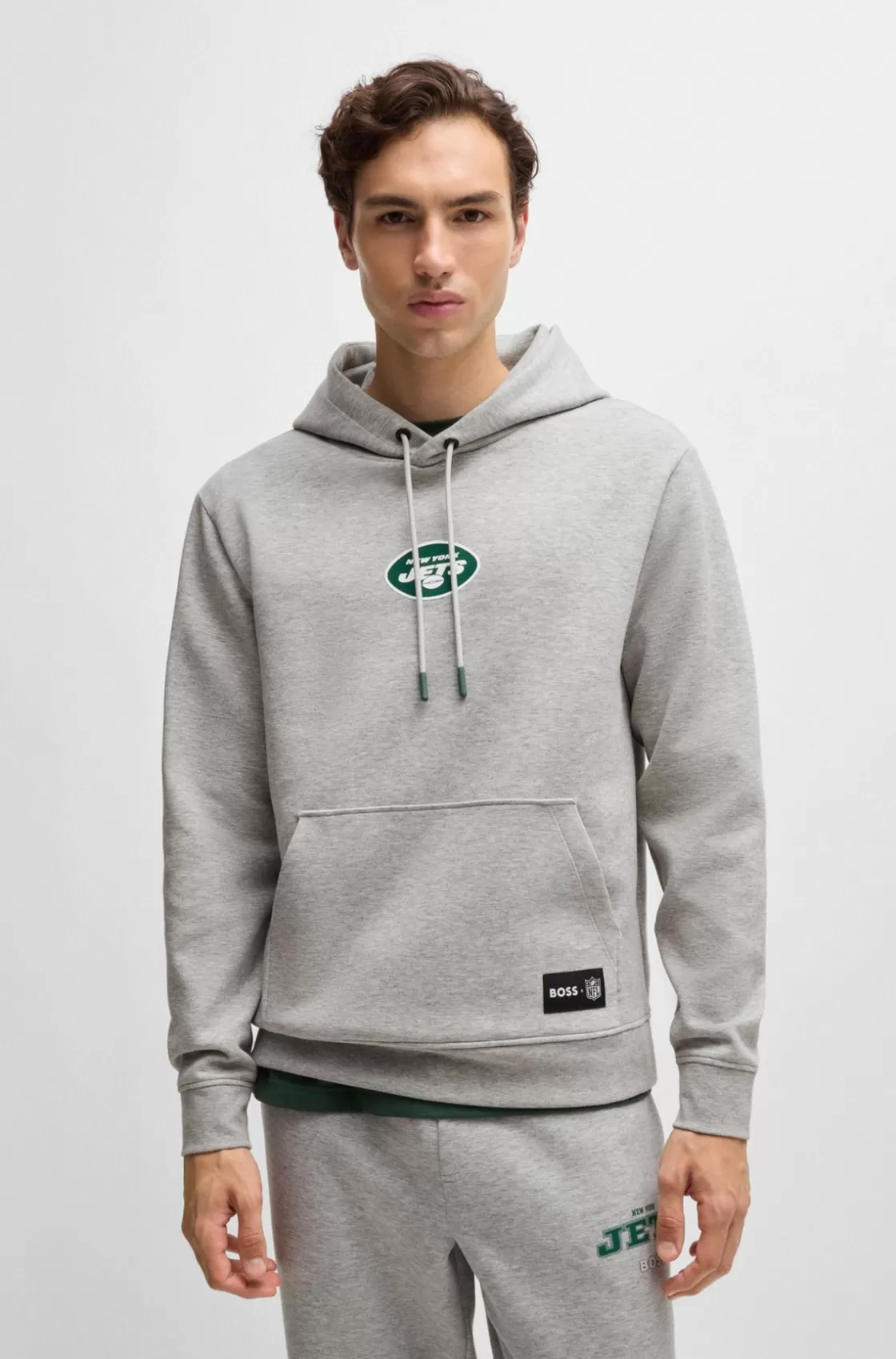 HUGO BOSS BOSS X NFL Interlock Hoodie With Special Branding Jets Clearance