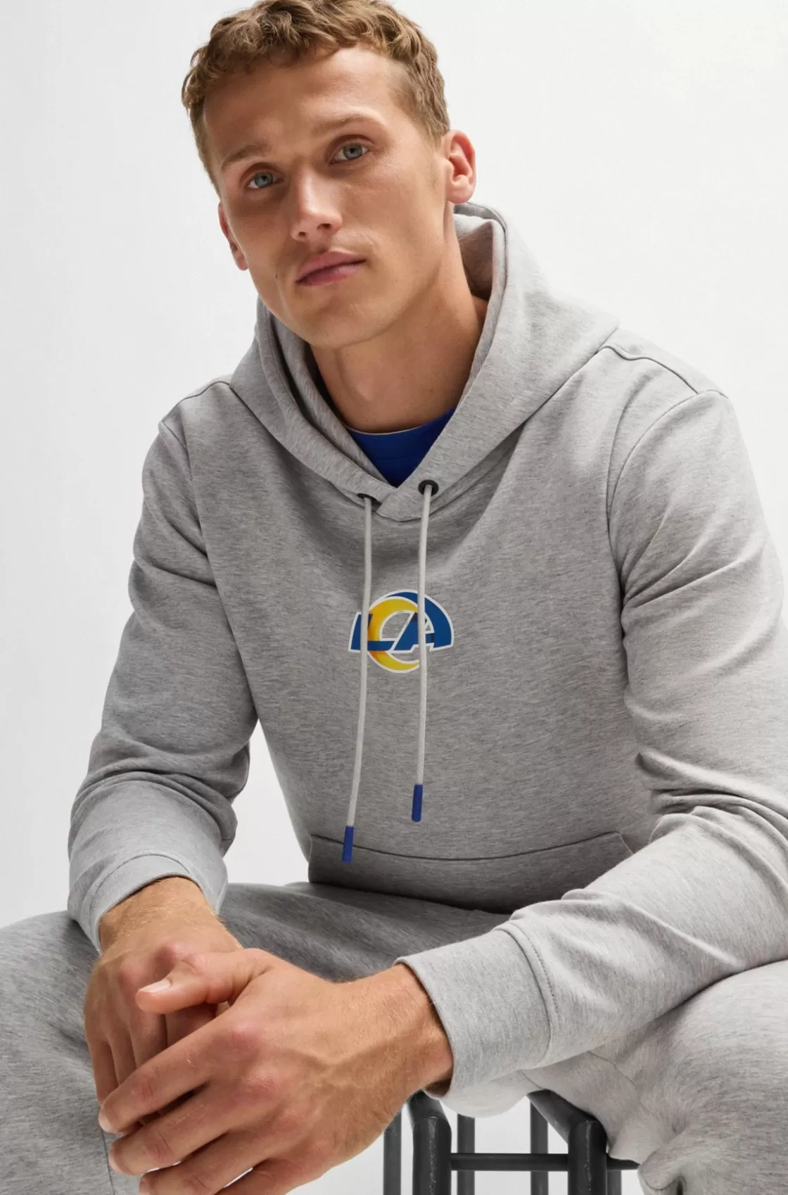 HUGO BOSS BOSS X NFL Interlock Hoodie With Special Branding Rams Best