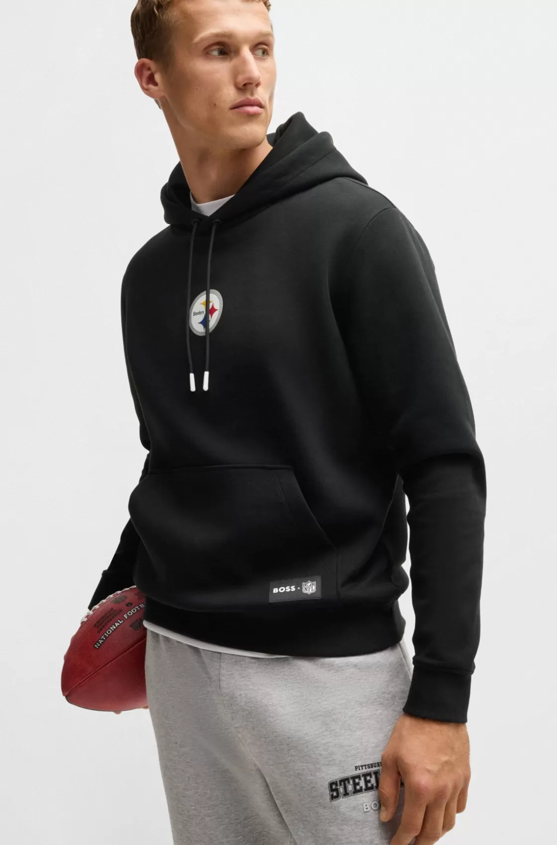 HUGO BOSS BOSS X NFL Interlock Hoodie With Special Branding Steelers Store
